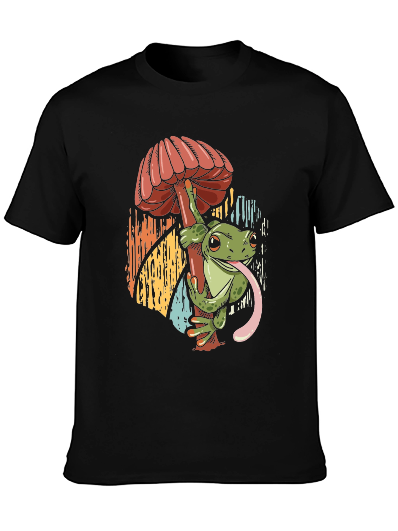 Frog on Mushroom Graphic Tee - Unique Design