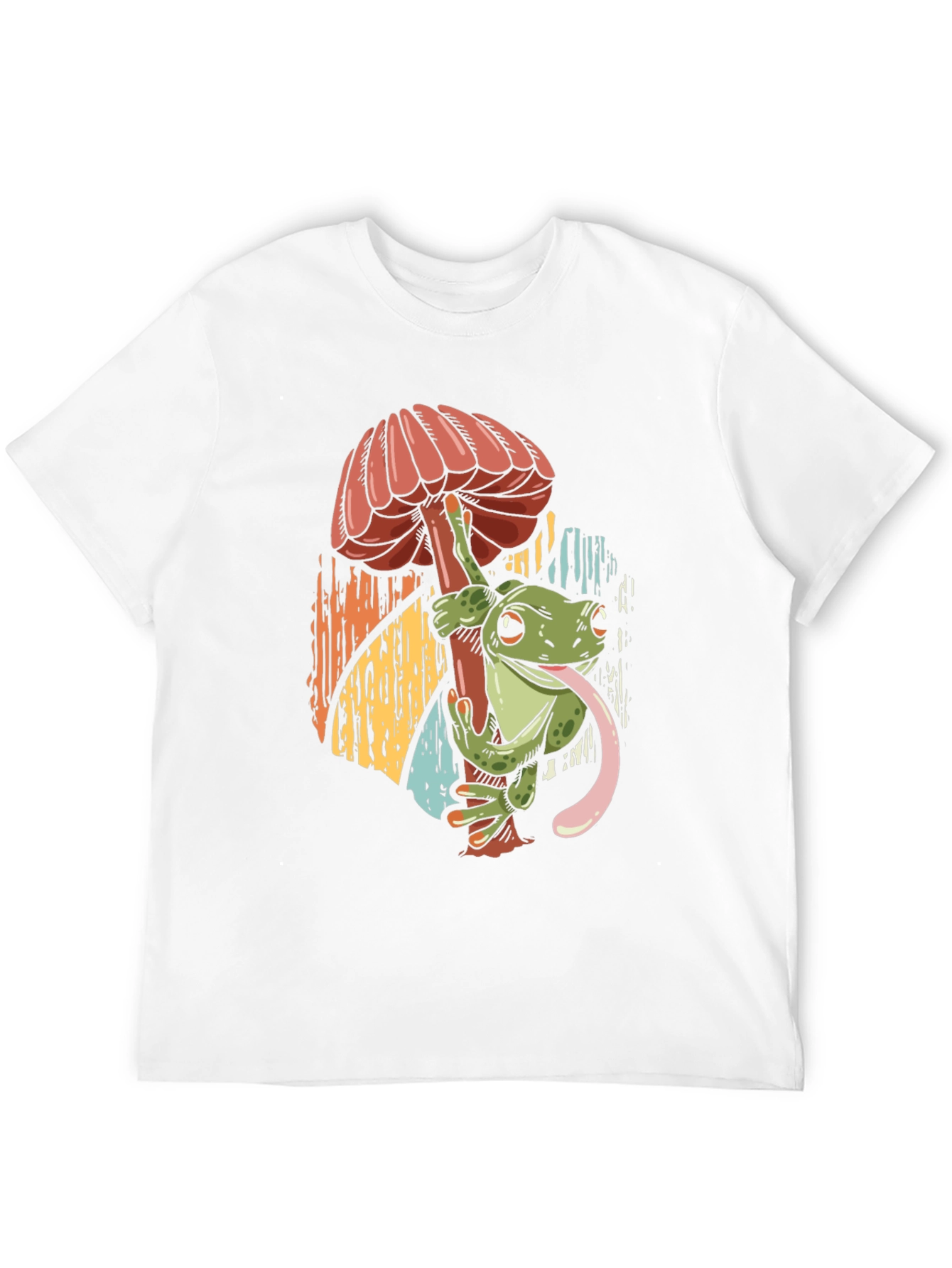 Frog on Mushroom Graphic Tee - Unique Design