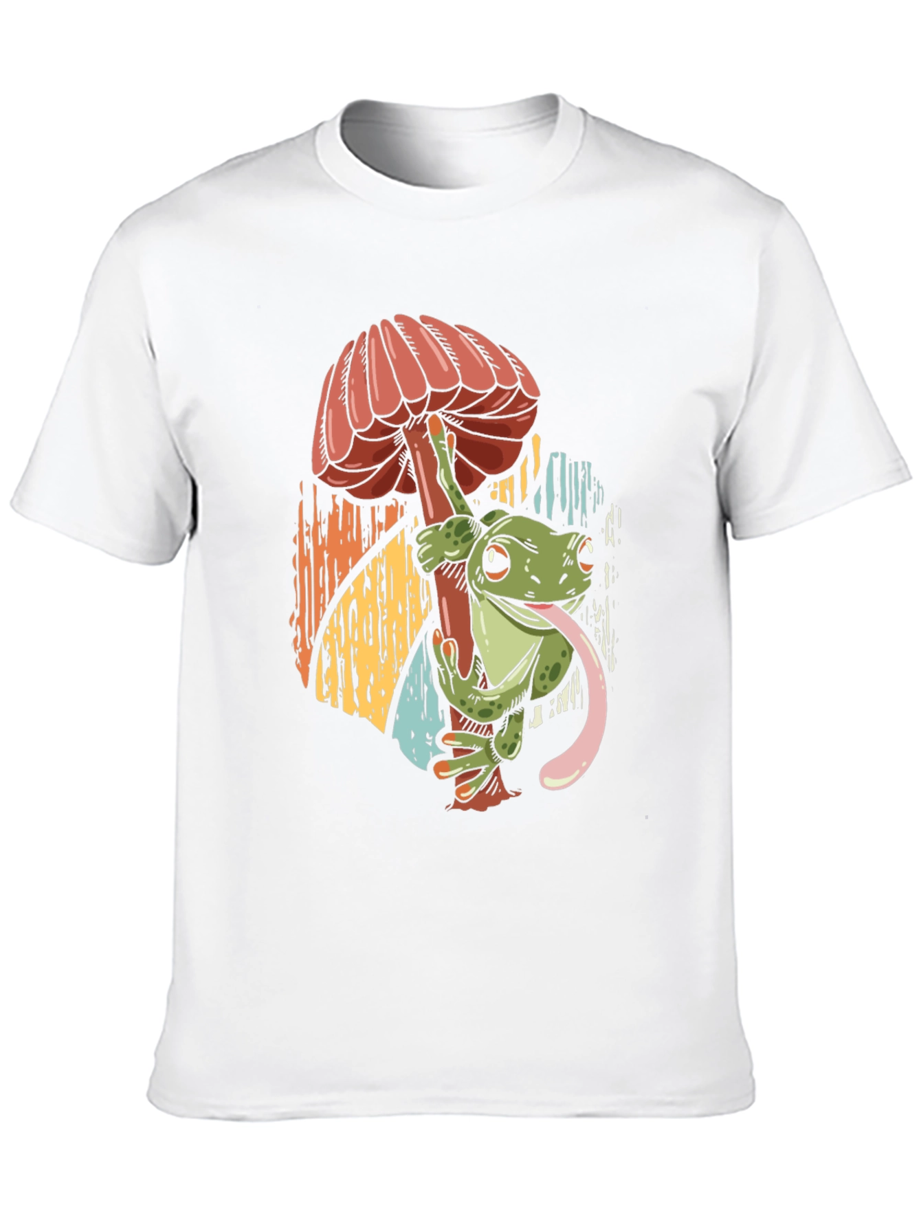 Frog on Mushroom Graphic Tee - Unique Design