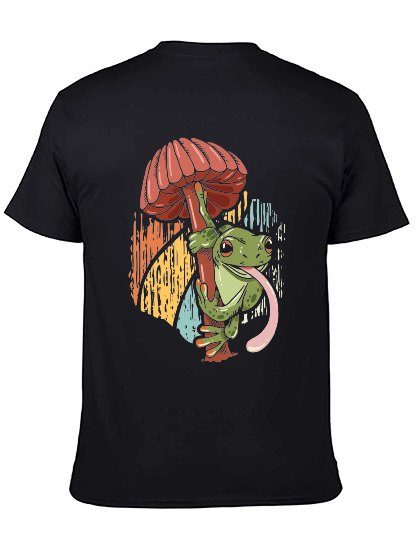Frog on Mushroom Graphic Tee - Unique Design
