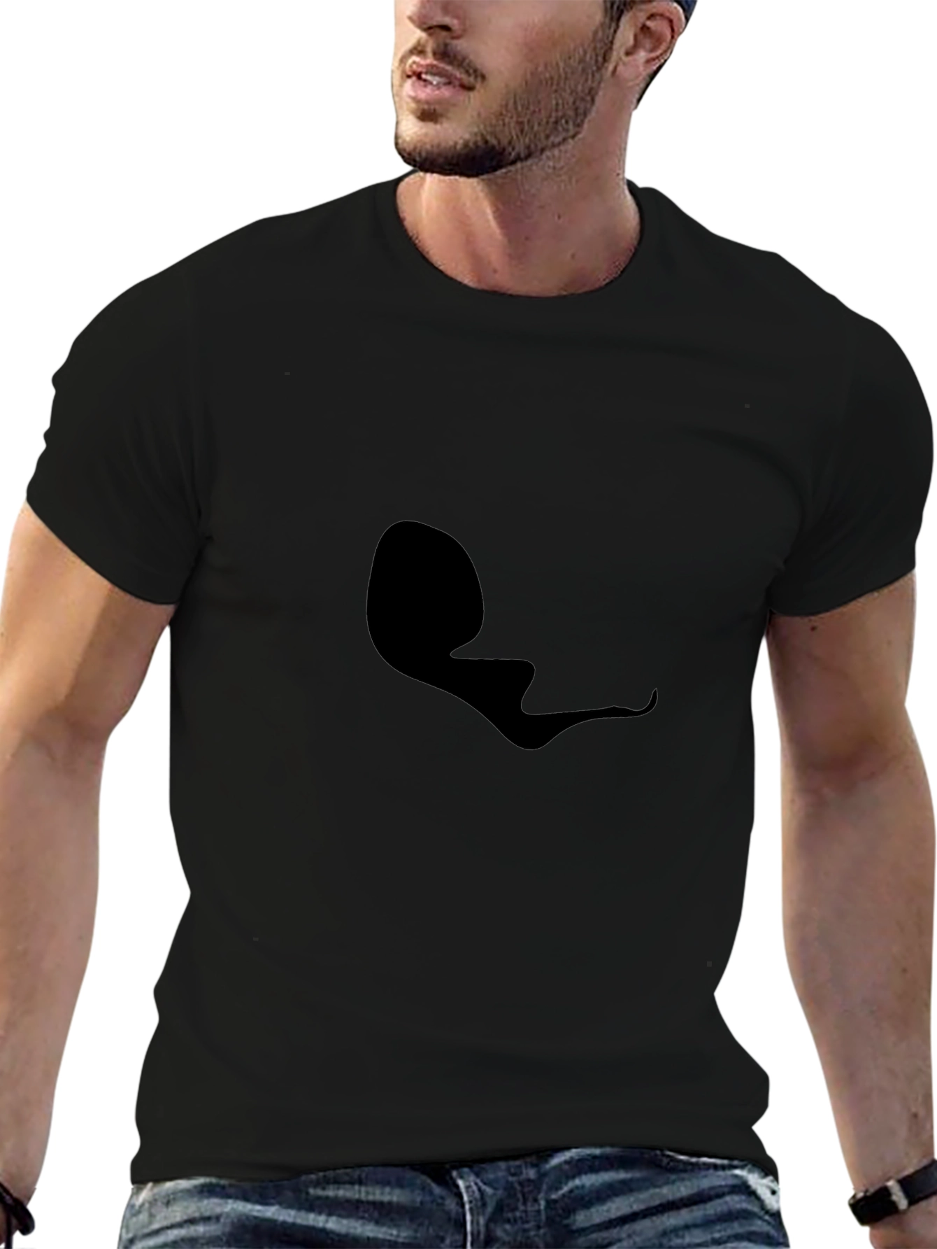 Mens Black Graphic Tee - Casual Style