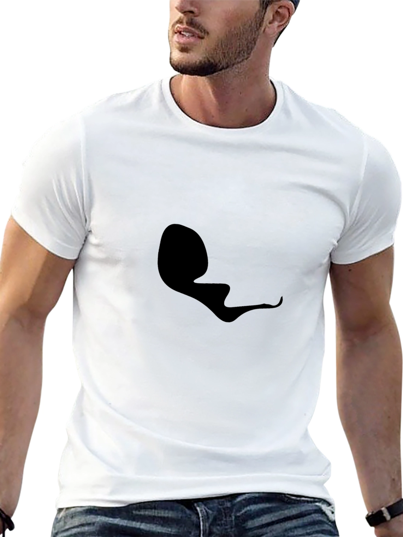 Mens Black Graphic Tee - Casual Style