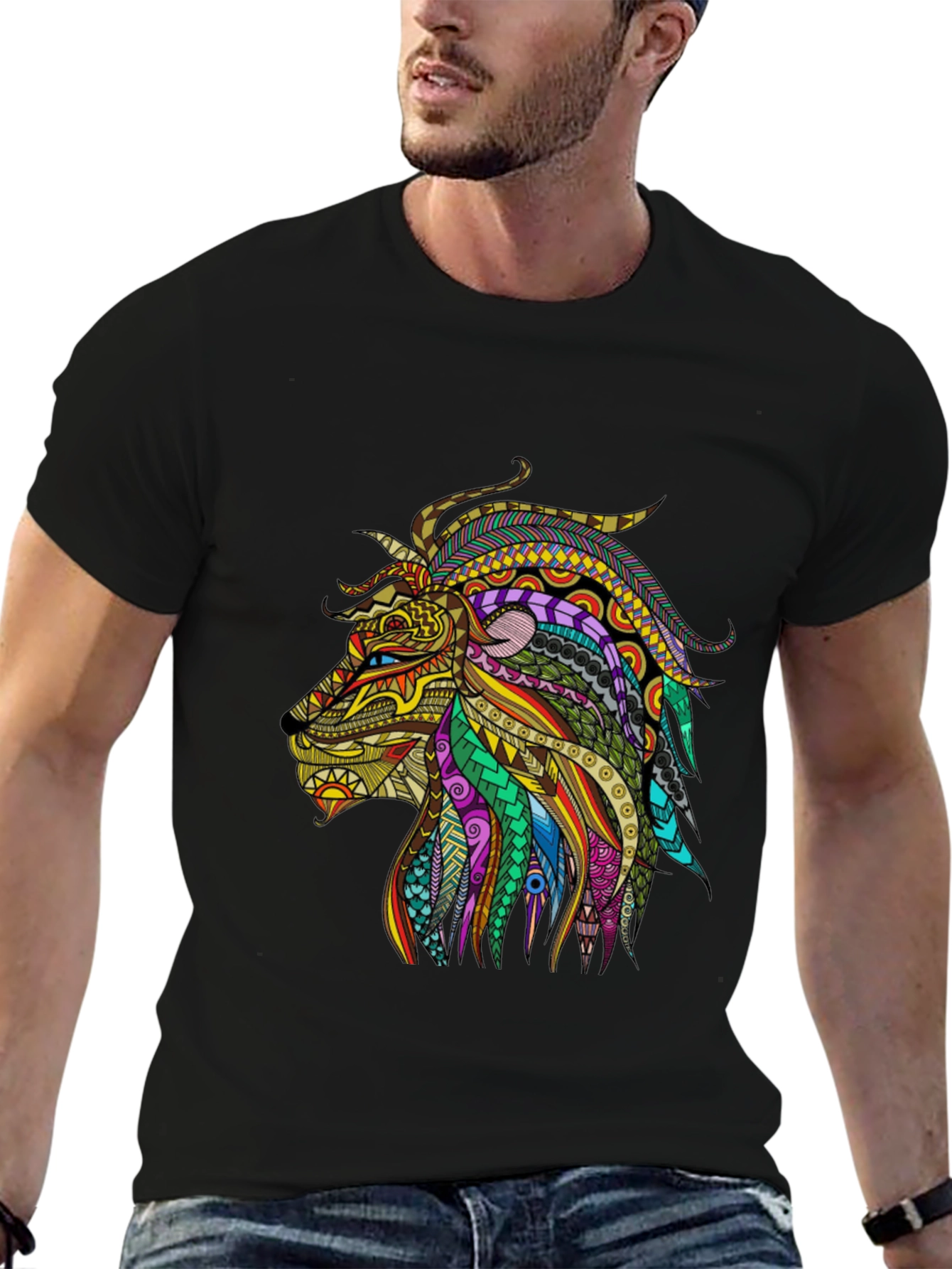 Lion Graphic Black T-Shirt