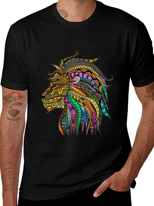 Lion Graphic Black T-Shirt