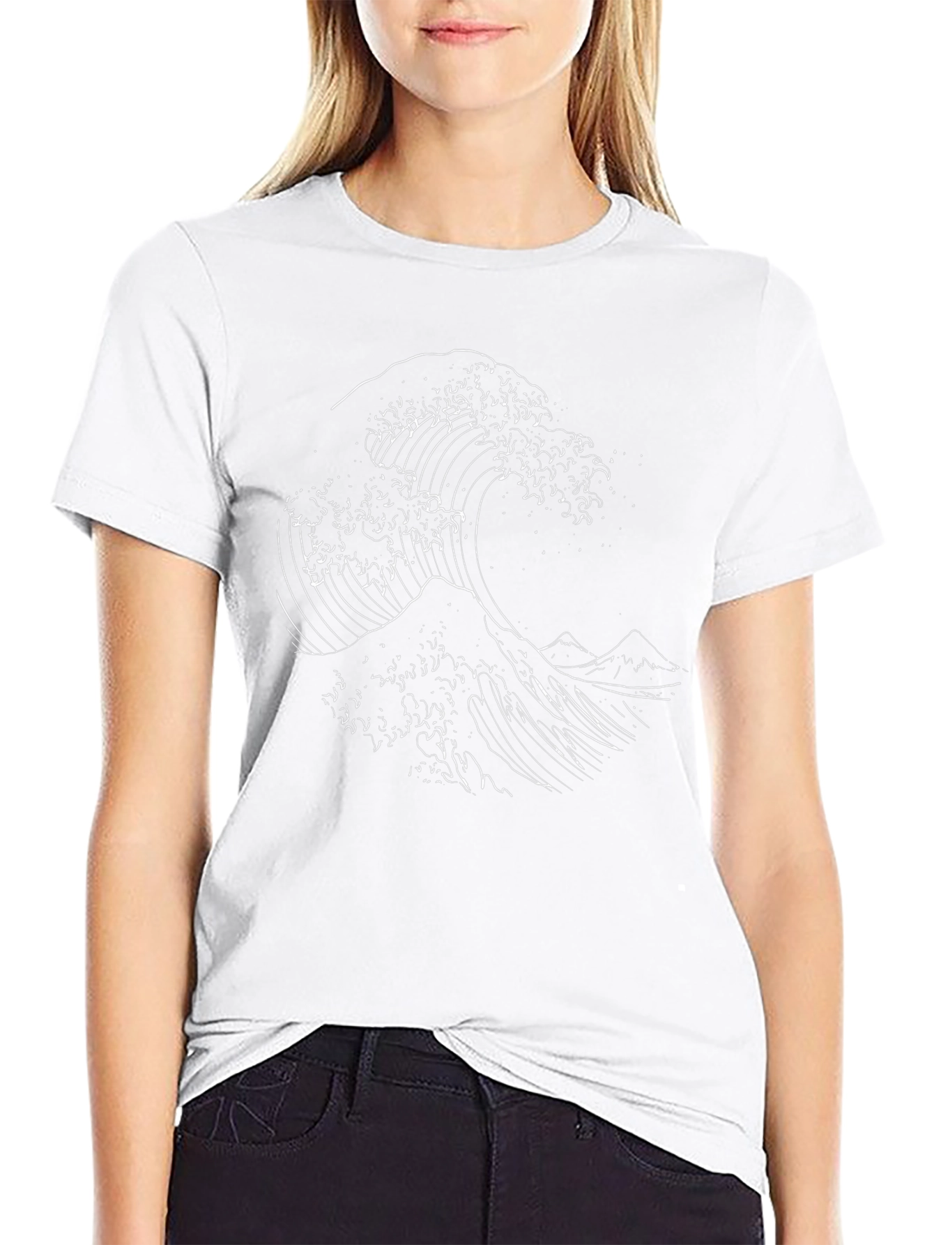 Great Wave Graphic Tee - Black Cotton Shirt