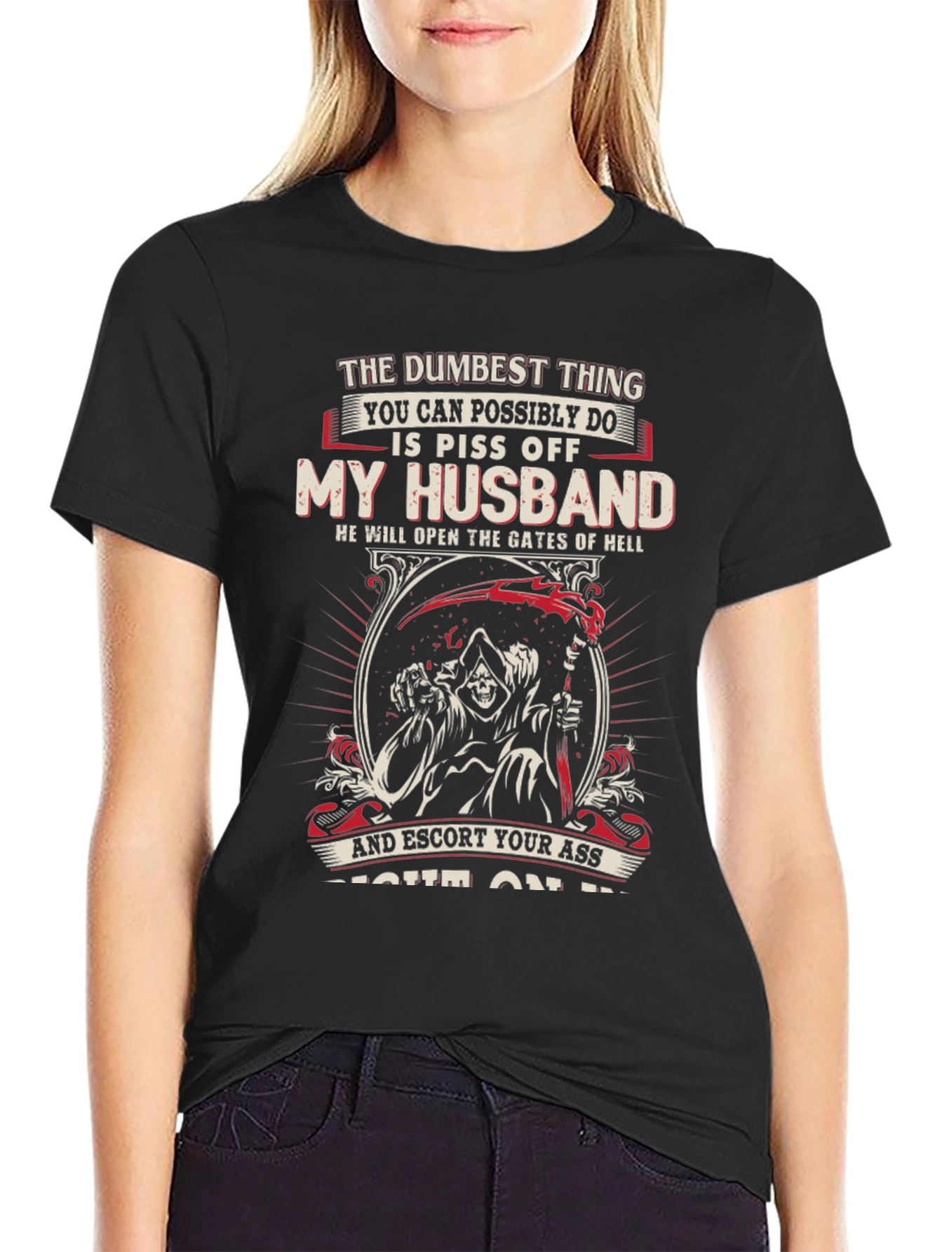 Piss Off My Husband Novelty Graphic T-Shirt