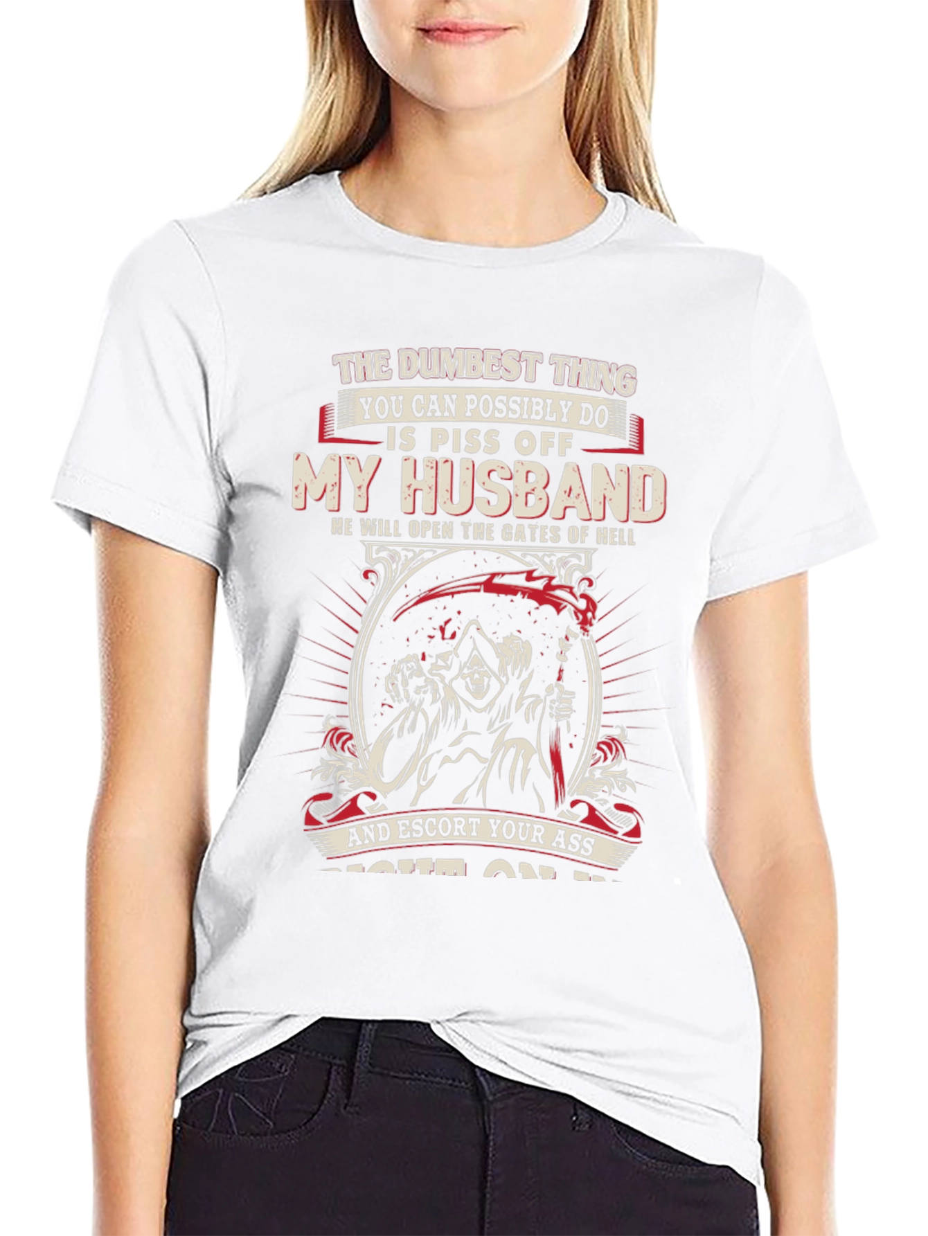 Piss Off My Husband Novelty Graphic T-Shirt