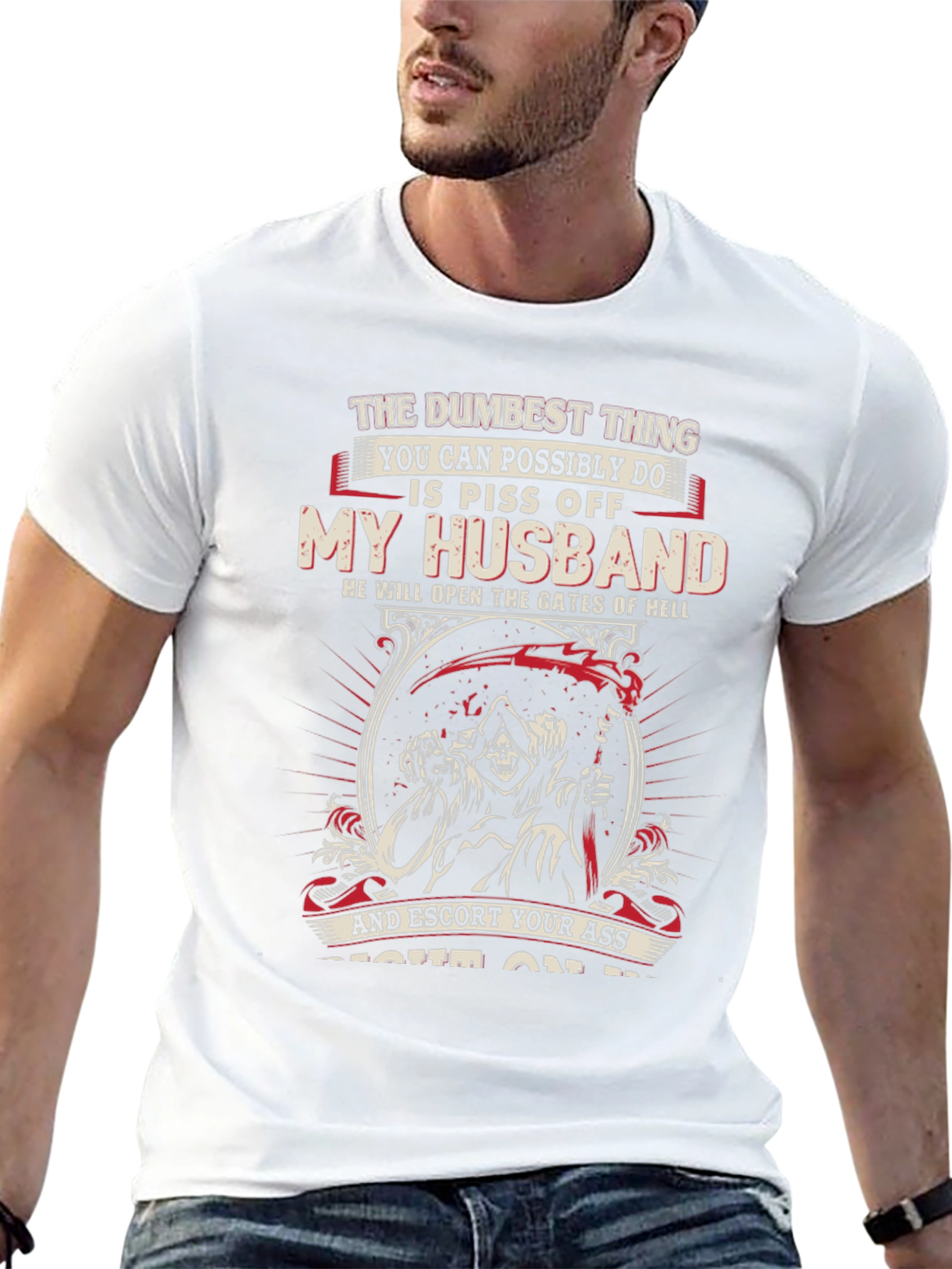 Piss Off My Husband Novelty Graphic T-Shirt