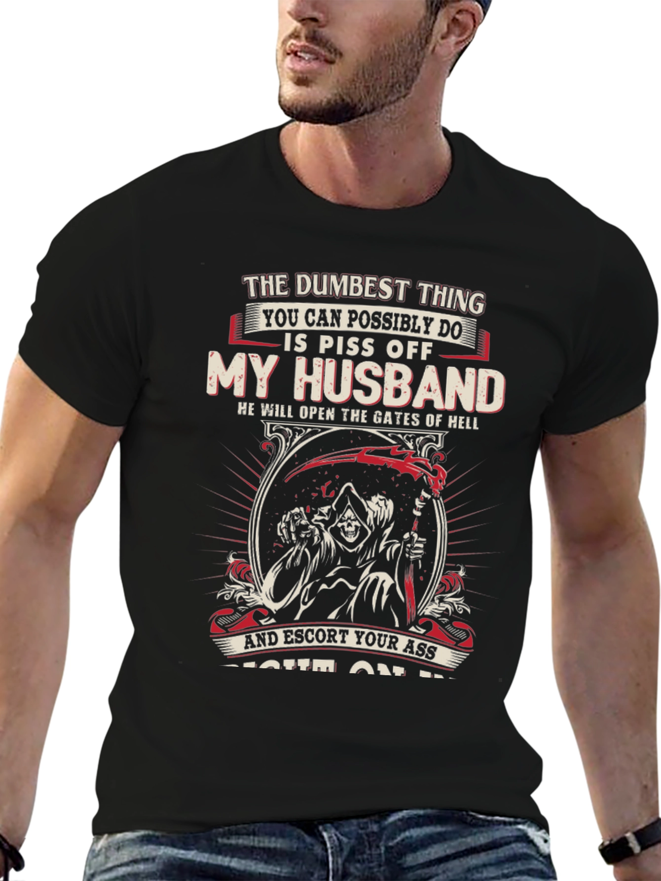Piss Off My Husband Novelty Graphic T-Shirt