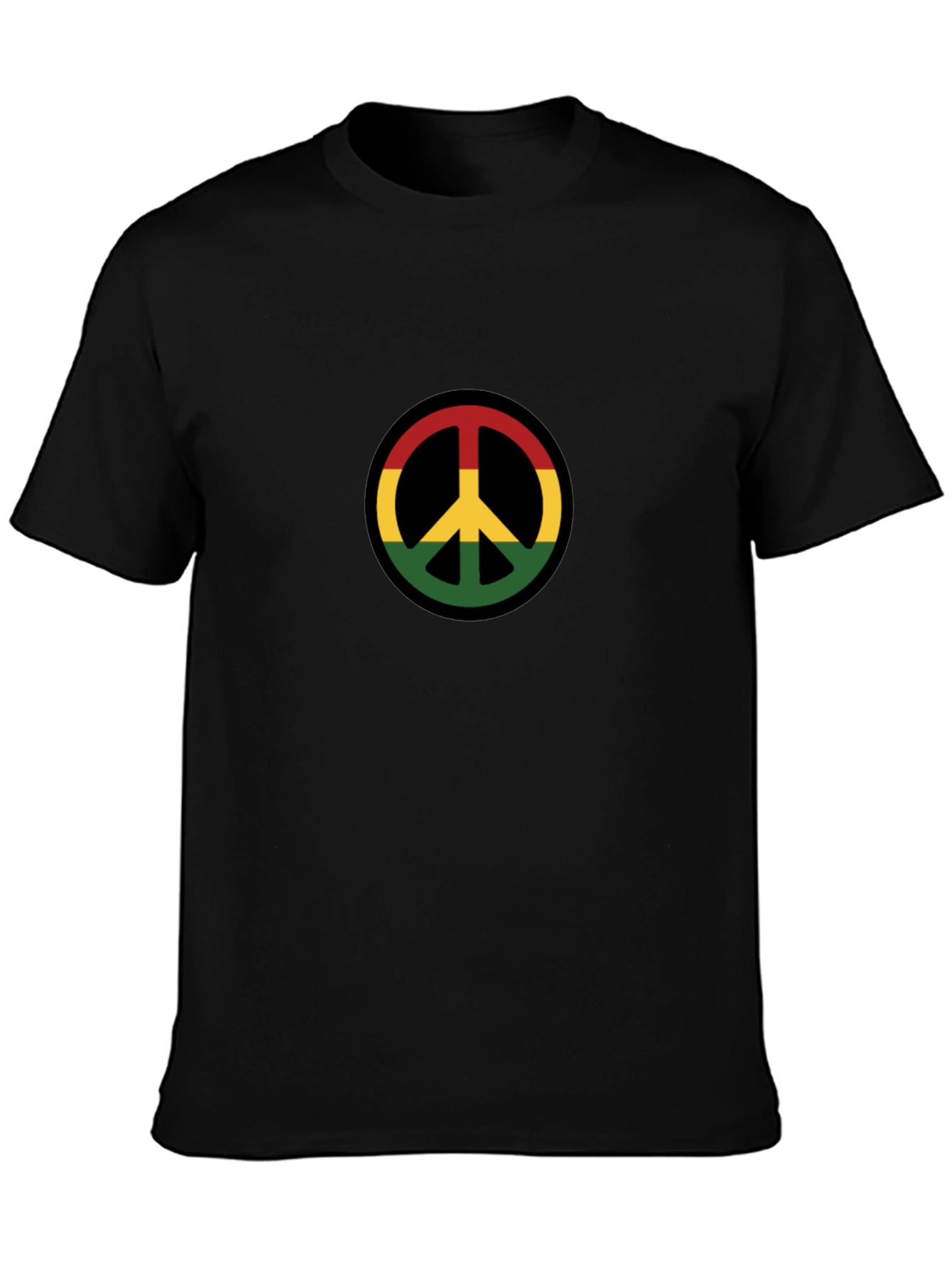 Rasta Peace Sign Black T-Shirt