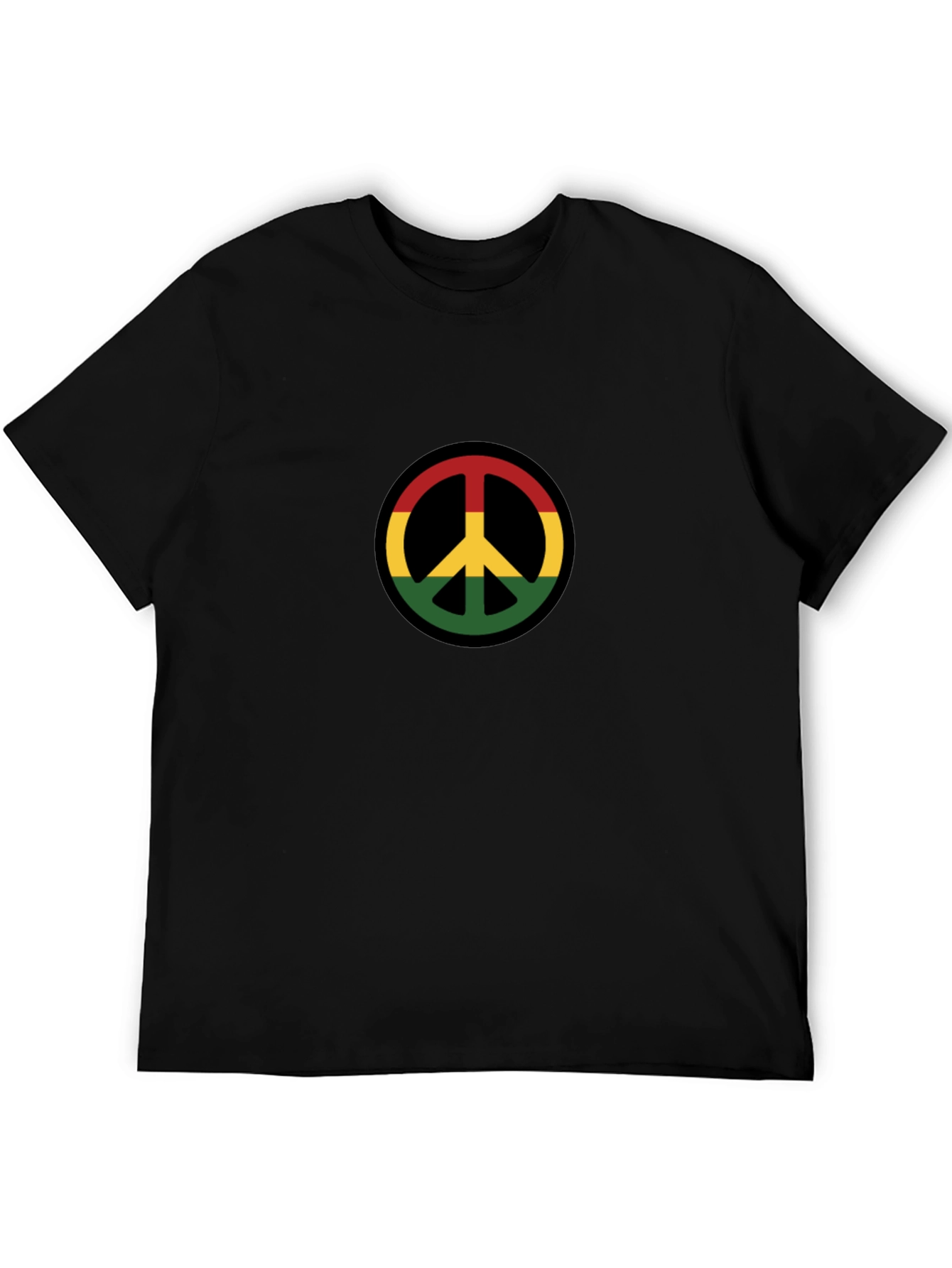 Rasta Peace Sign Black T-Shirt
