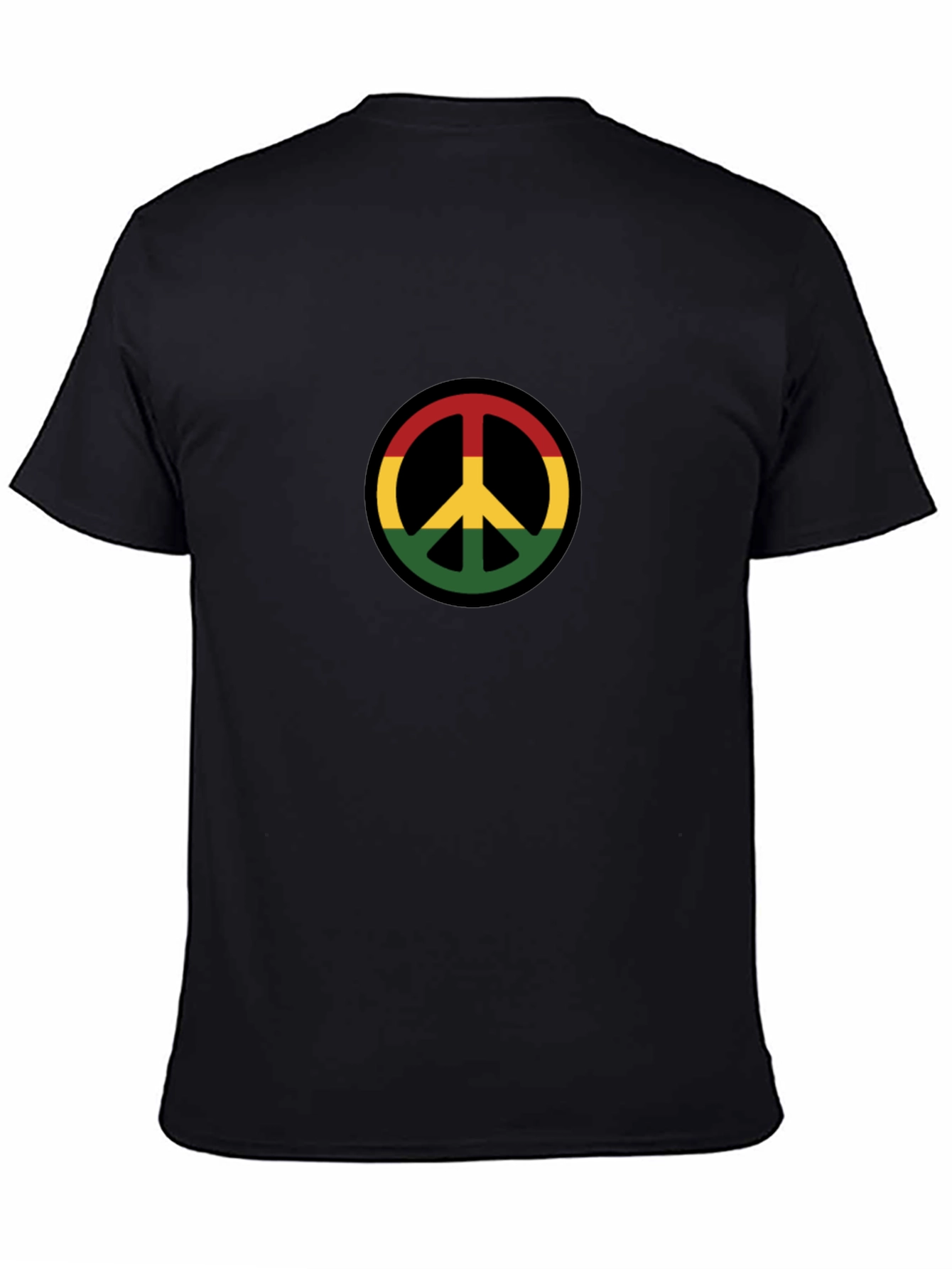 Rasta Peace Sign Black T-Shirt