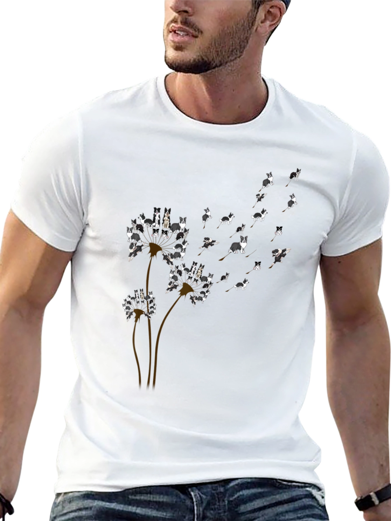 Dog Dandelion T-Shirt - Black
