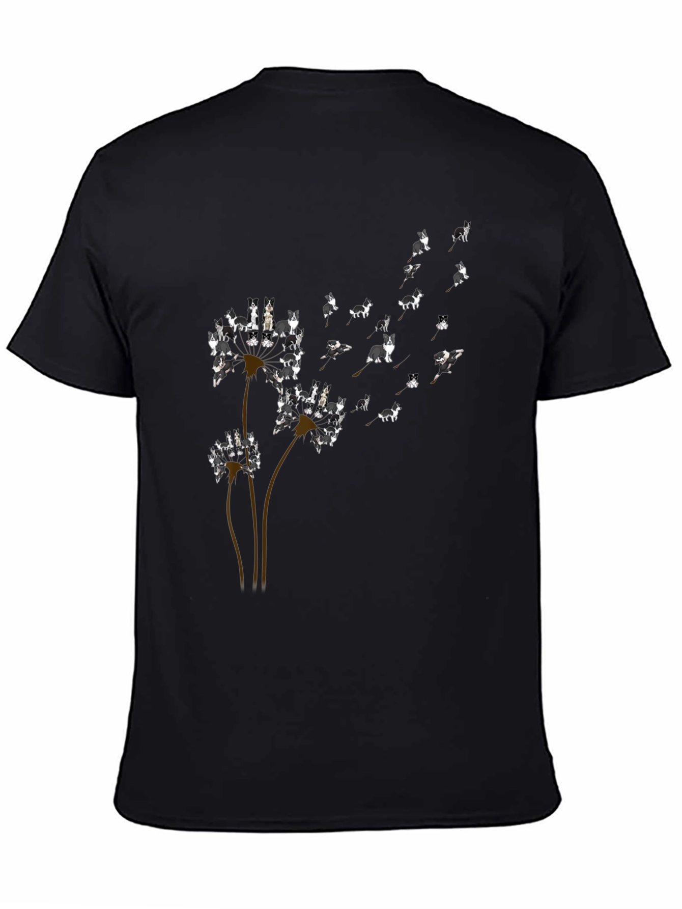 Dog Dandelion T-Shirt - Black