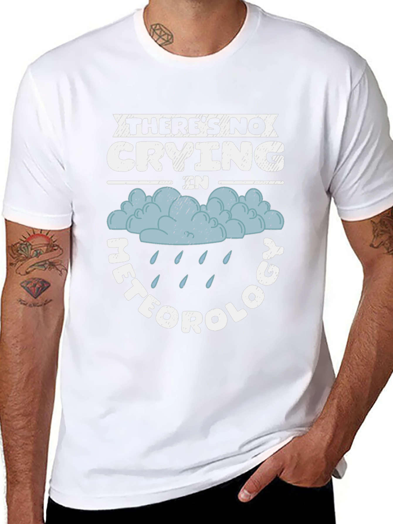 Funny Meteorology T-Shirt - No Crying in Weather!