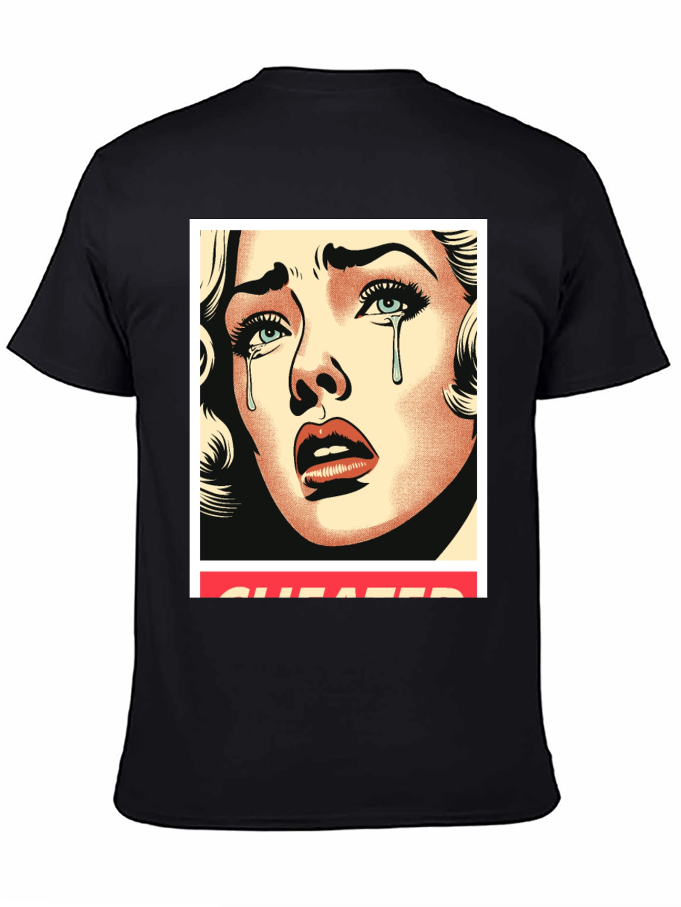 Cheated Pop Art Graphic Black Tee