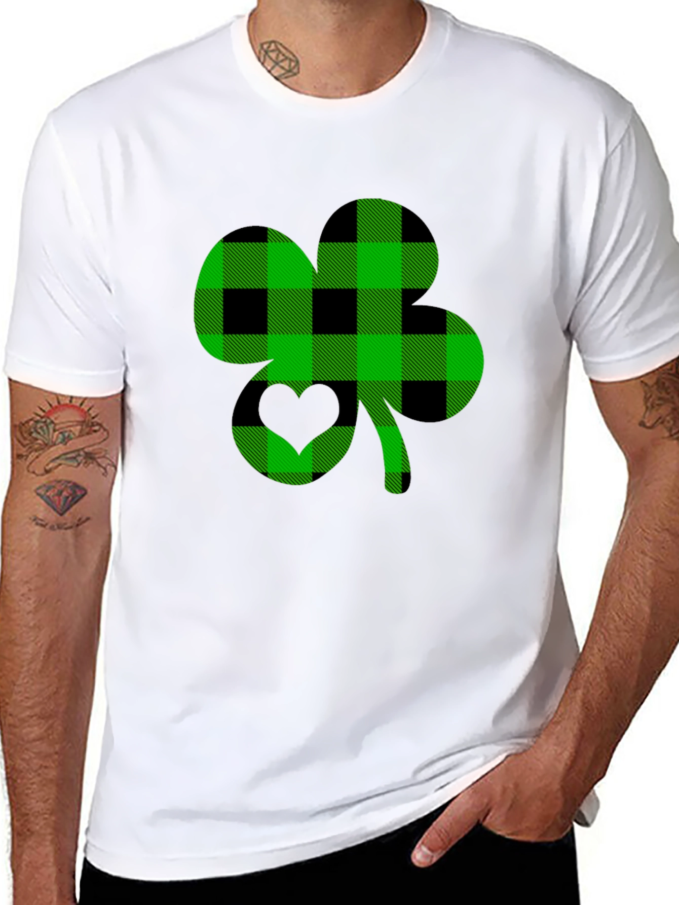 Plaid Shamrock Graphic Tee - St. Patricks Day Style