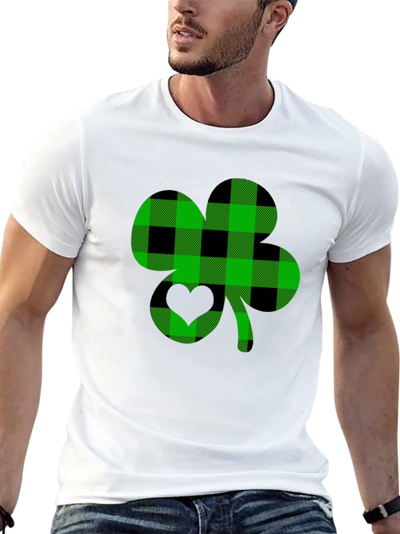 Plaid Shamrock Graphic Tee - St. Patricks Day Style