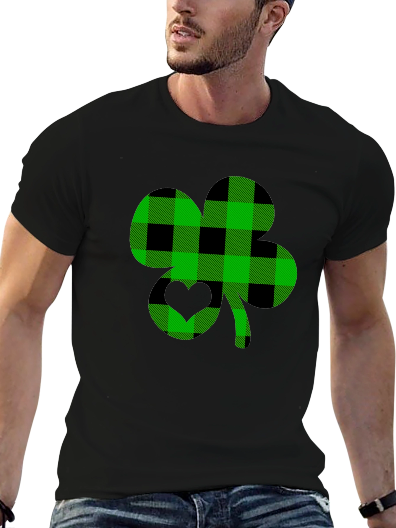 Plaid Shamrock Graphic Tee - St. Patricks Day Style