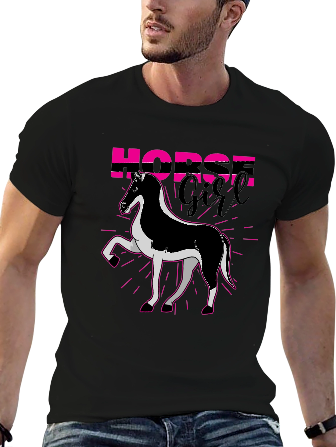 Horse Girl Graphic Tee - Black