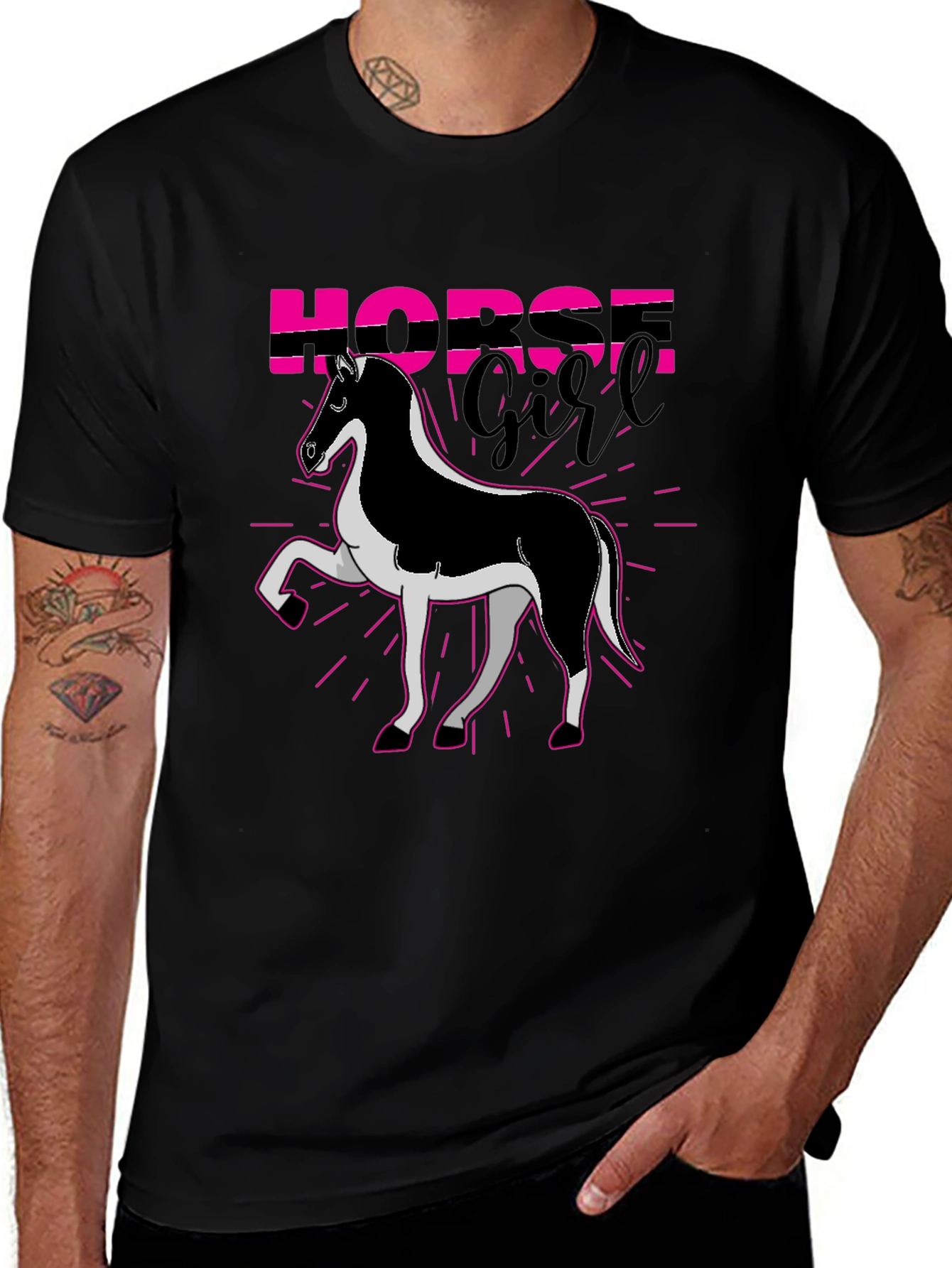 Horse Girl Graphic Tee - Black