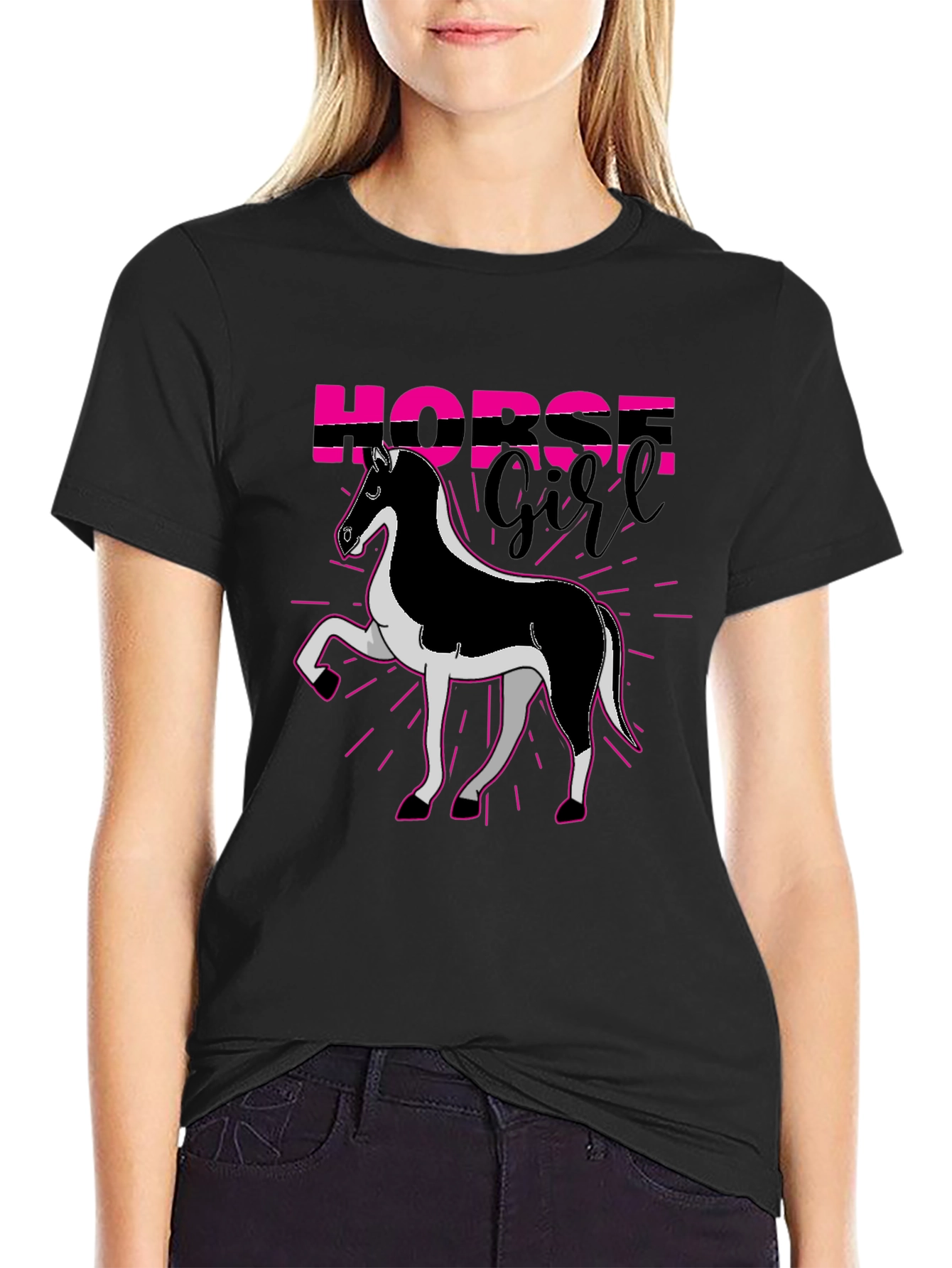 Horse Girl Graphic Tee - Black