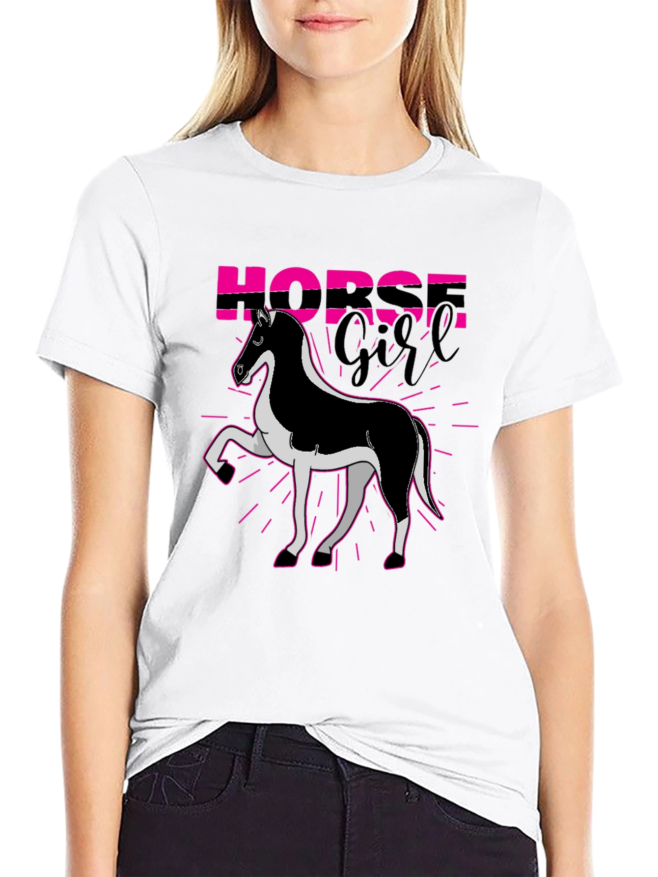 Horse Girl Graphic Tee - Black