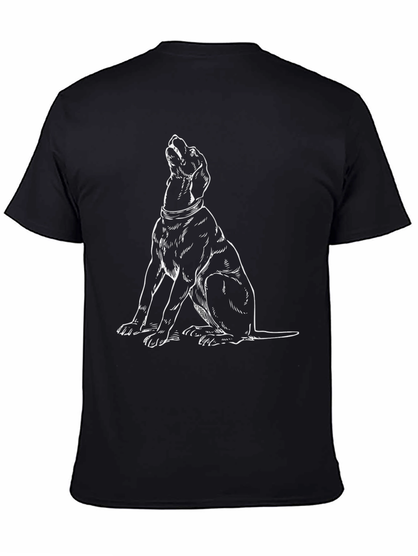 Dog Graphic T-Shirt - Black Cotton Tee
