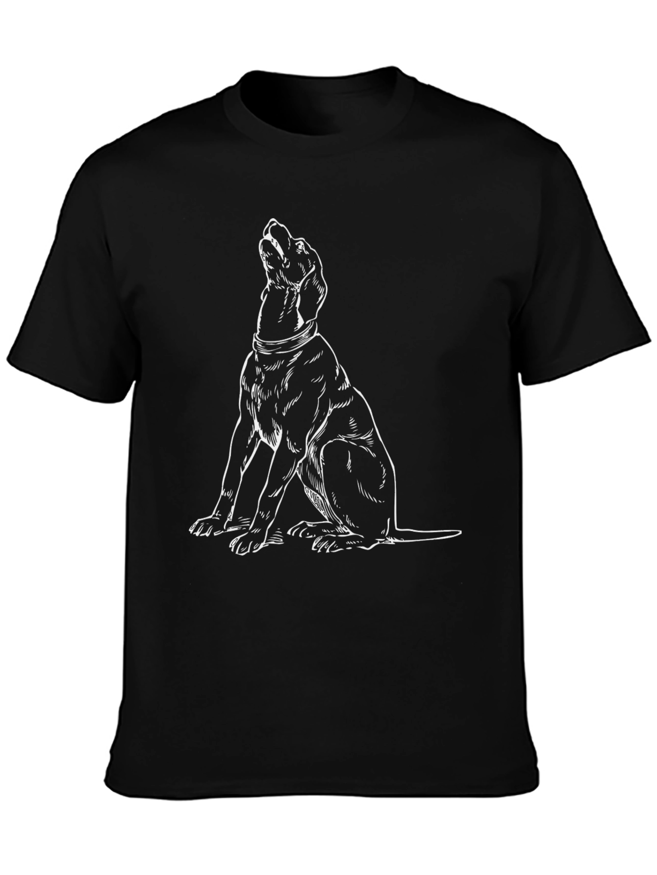 Dog Graphic T-Shirt - Black Cotton Tee