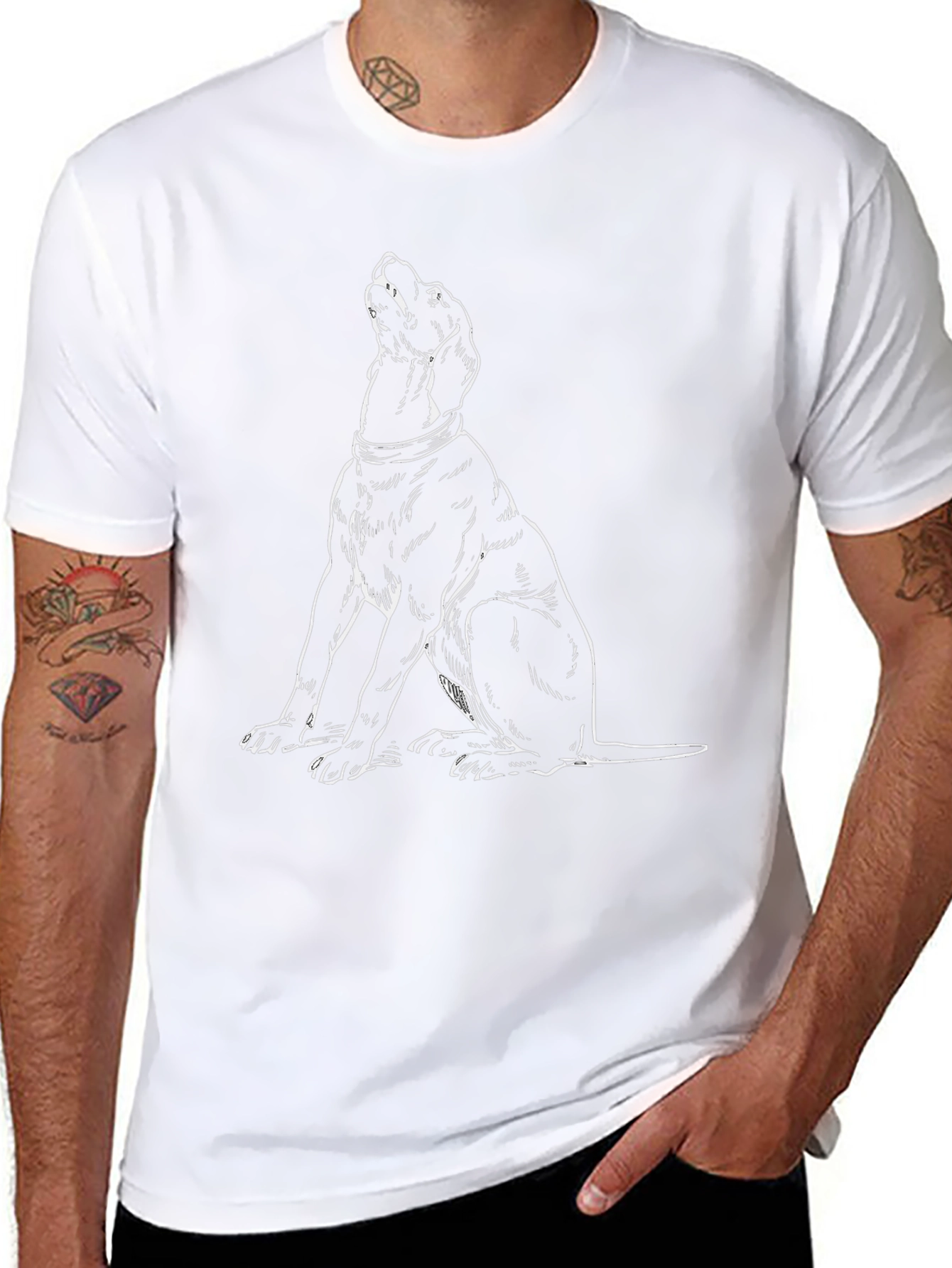 Dog Graphic T-Shirt - Black Cotton Tee