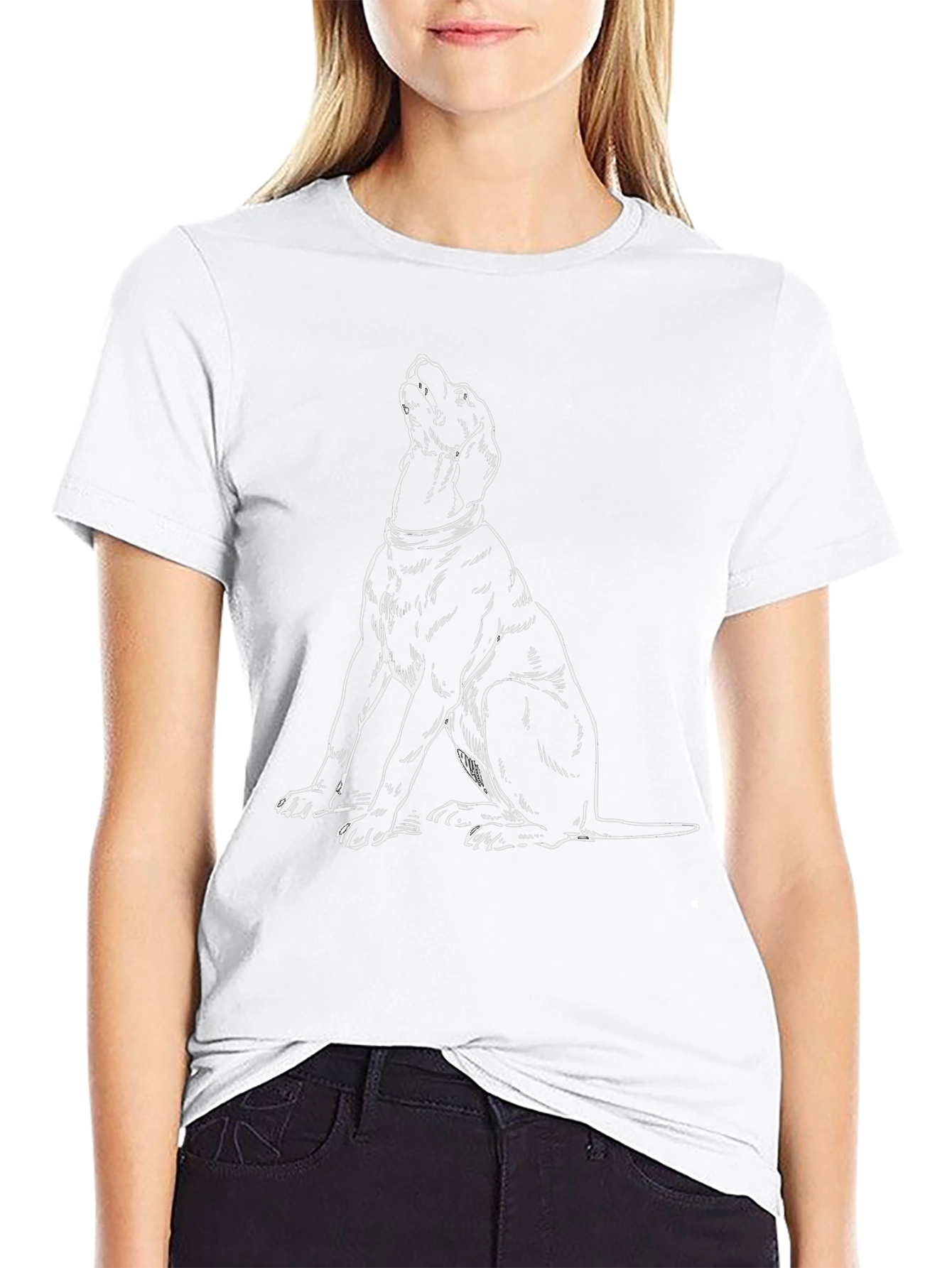 Dog Graphic T-Shirt - Black Cotton Tee