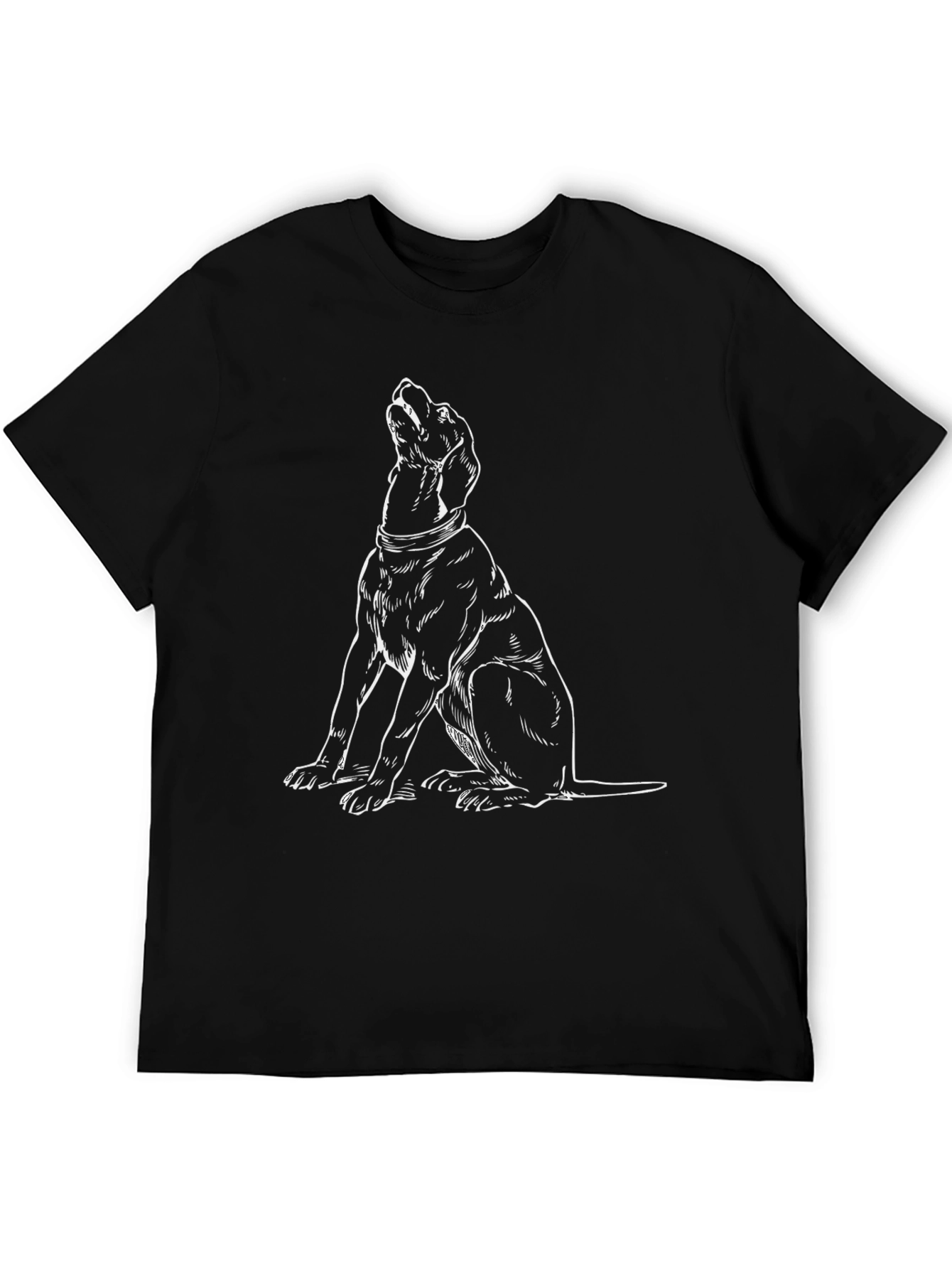 Dog Graphic T-Shirt - Black Cotton Tee
