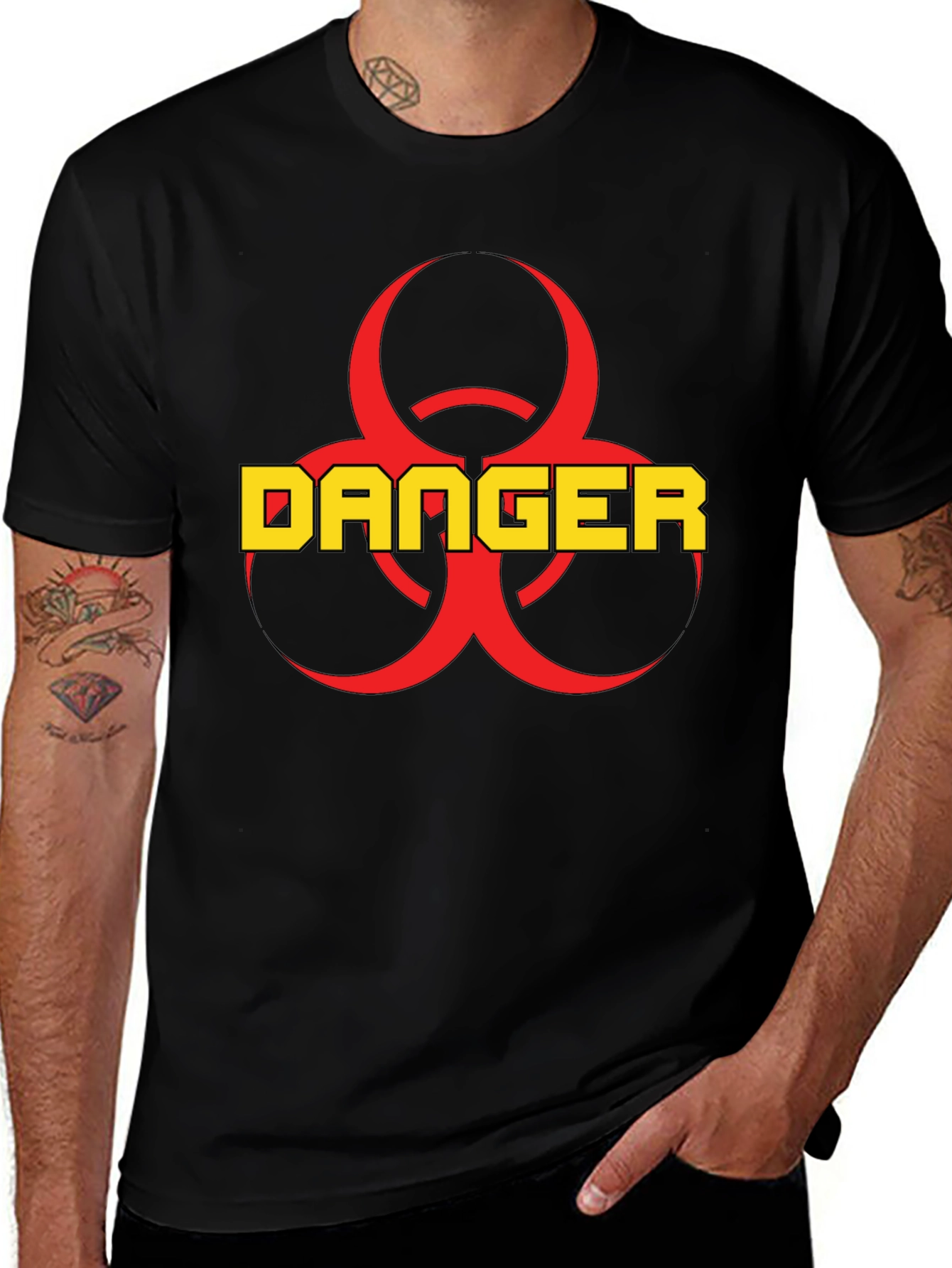 Danger Biohazard Symbol Graphic T-Shirt