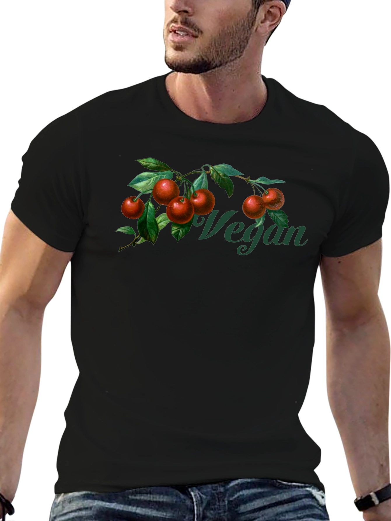 Vegan Cherry Branch Graphic T-Shirt - Unisex