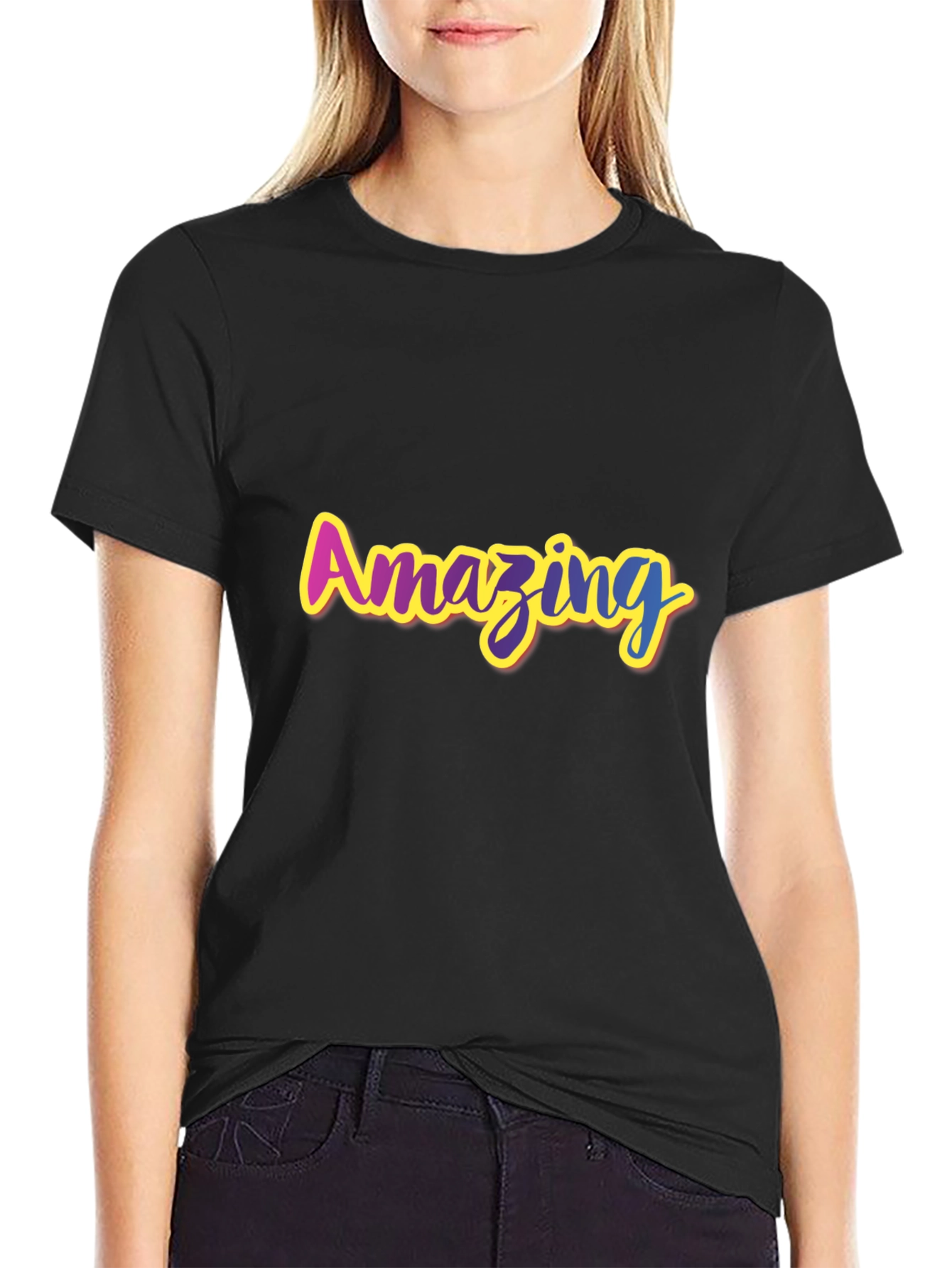 Amazing Graphic Print Black T-Shirt