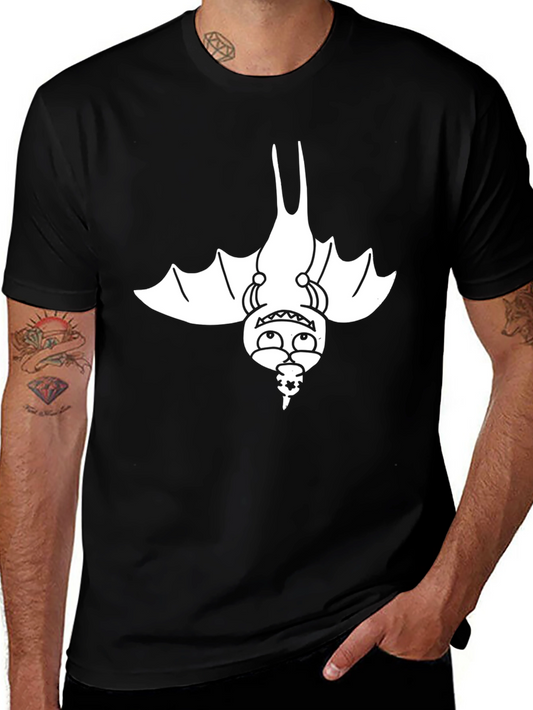 Cartoon Bat Graphic Black T-Shirt