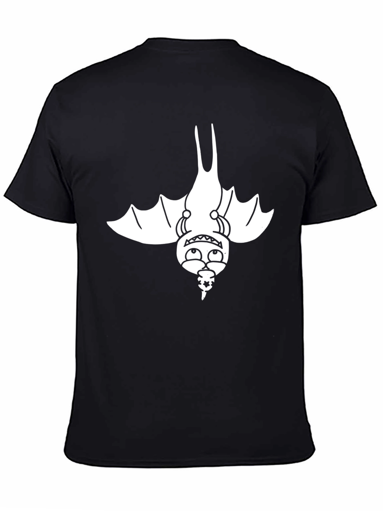 Cartoon Bat Graphic Black T-Shirt