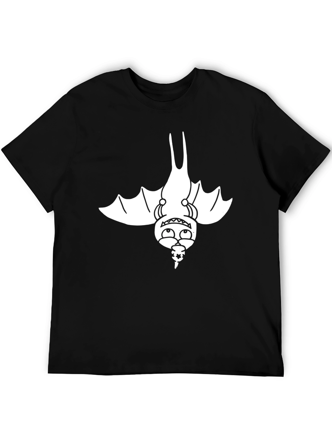 Cartoon Bat Graphic Black T-Shirt