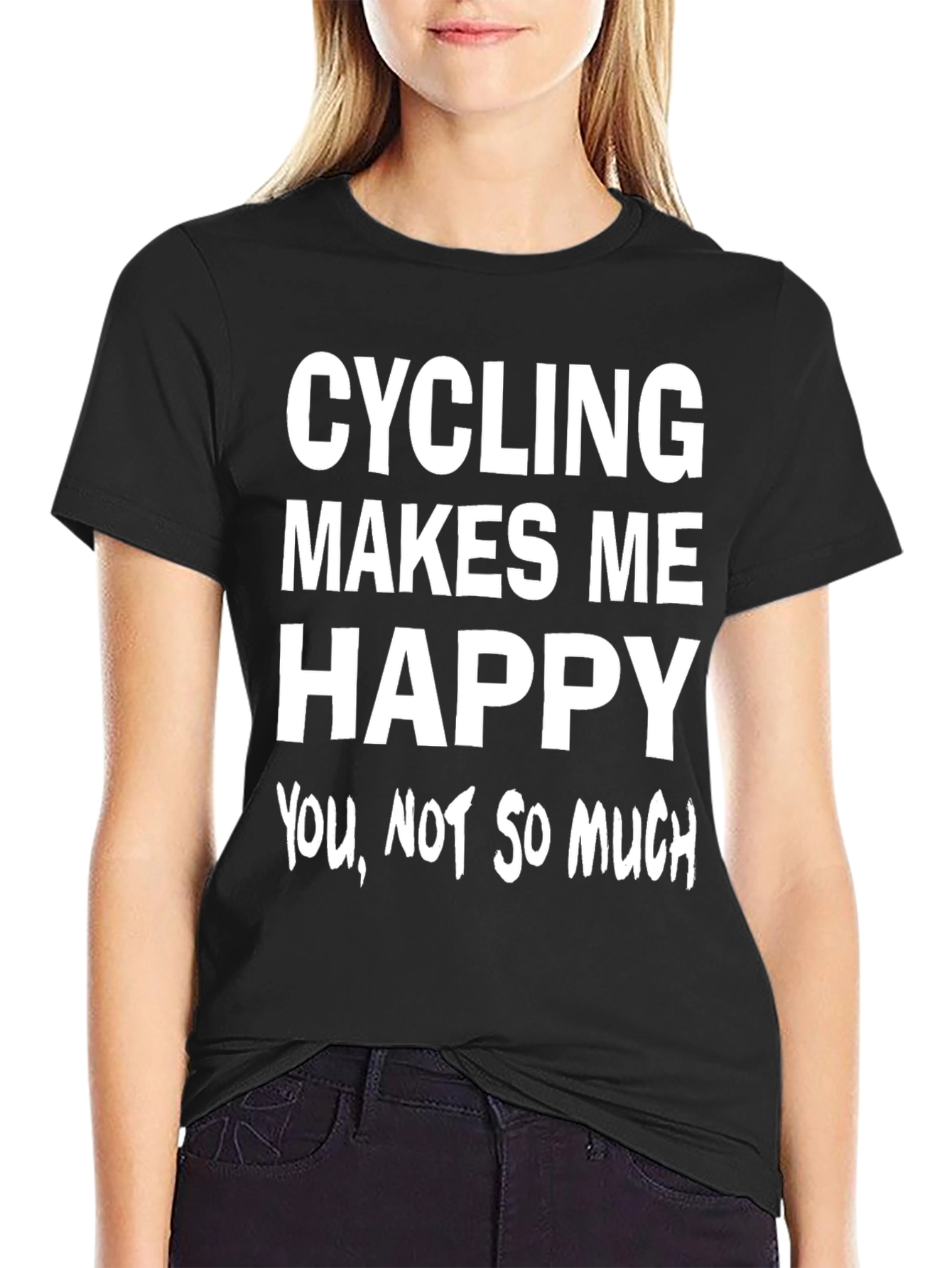 Cycling Makes Me Happy Mens Graphic T-Shirt