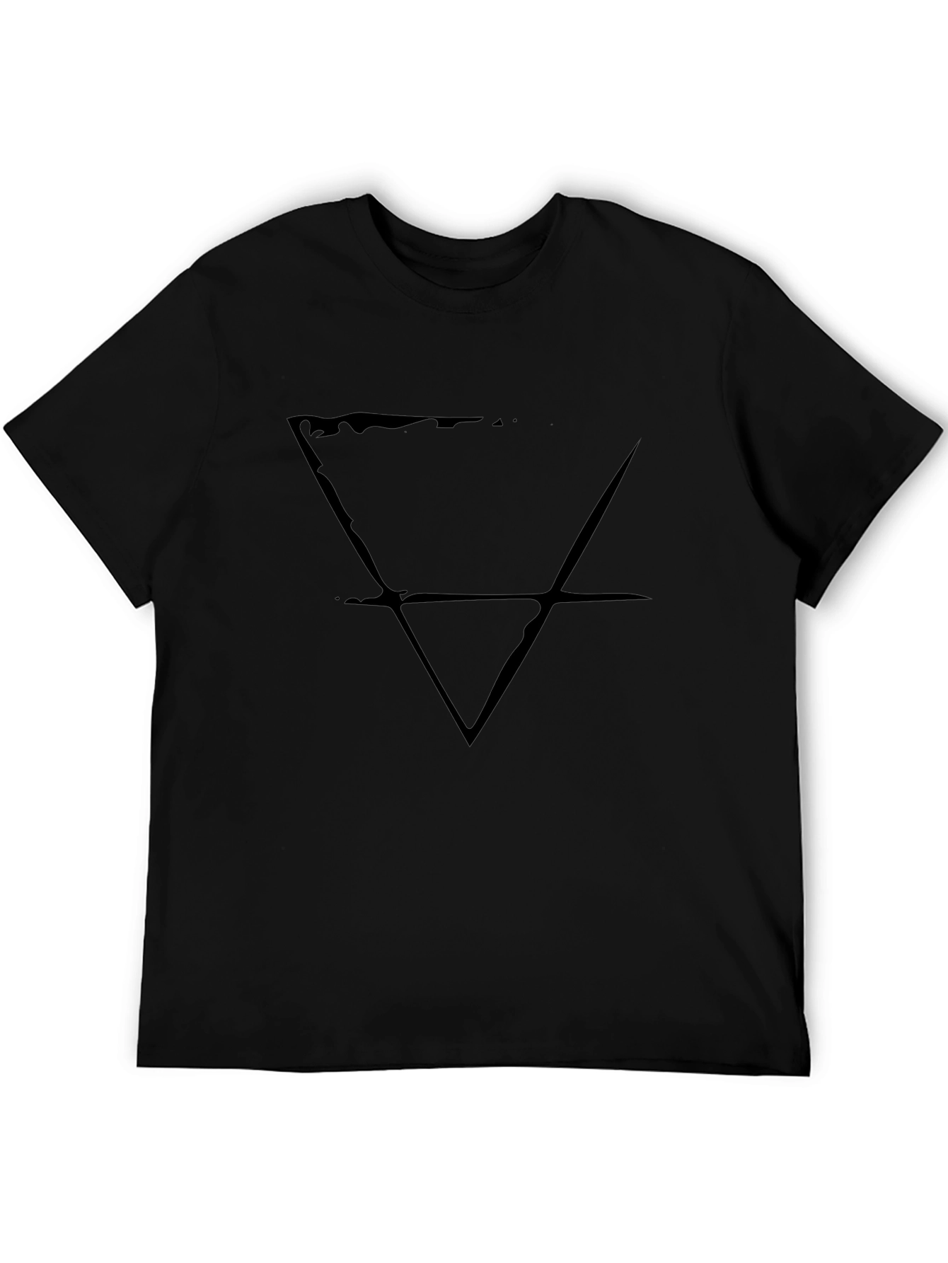 Mens Black T-Shirt with Alchemical Symbol Graphic