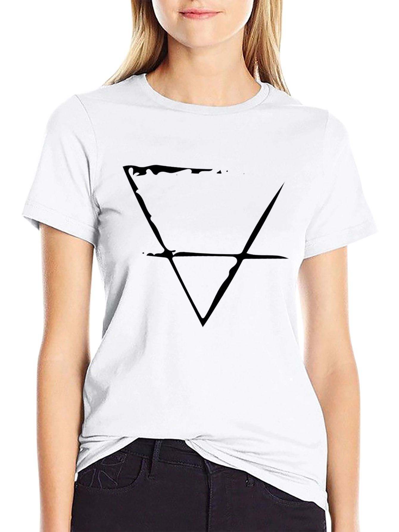 Mens Black T-Shirt with Alchemical Symbol Graphic