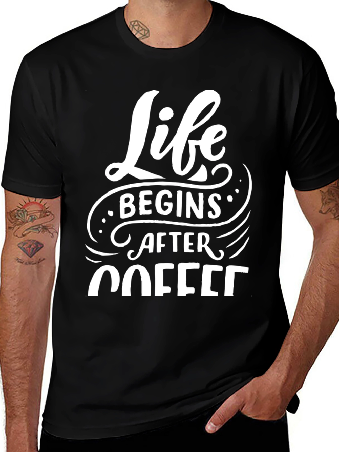 Life Begins After Coffee Black Tee