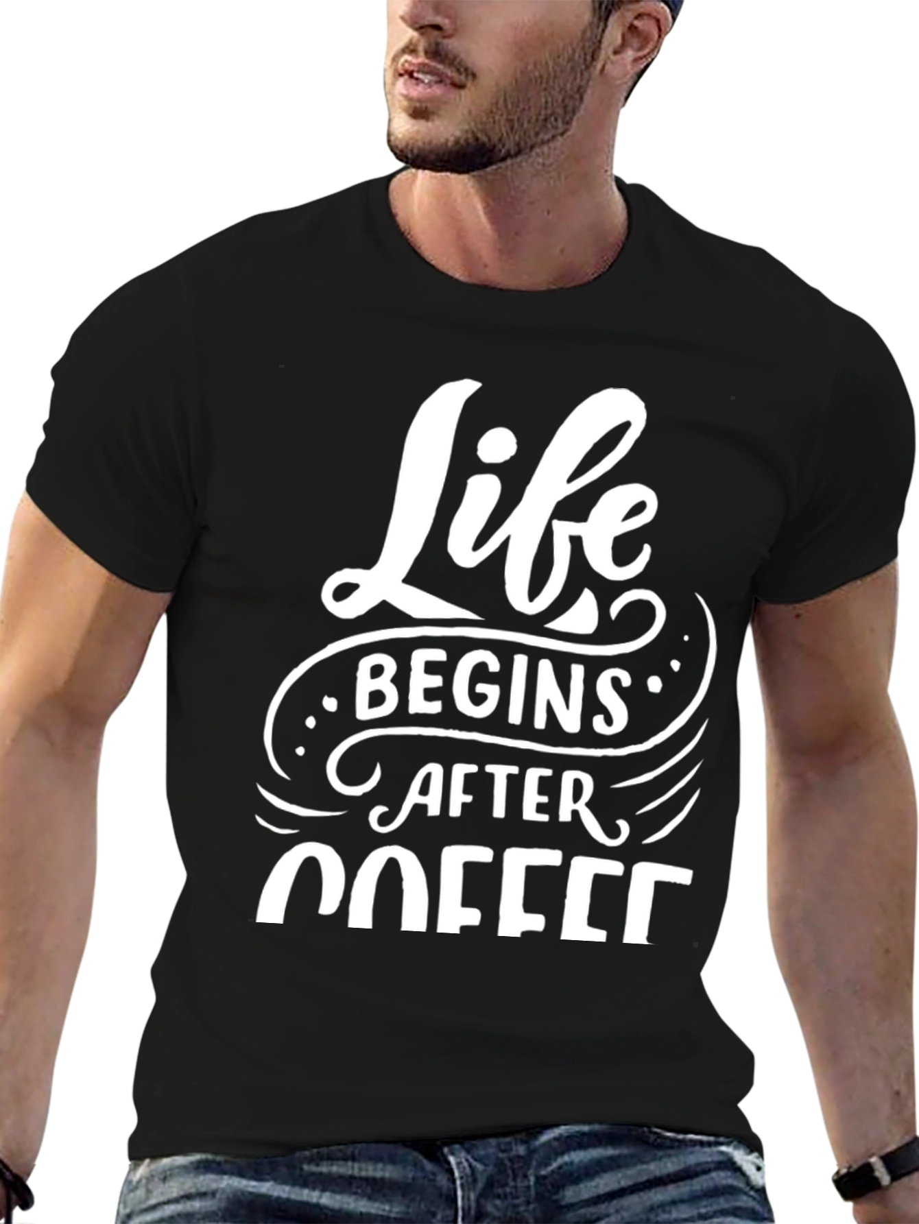 Life Begins After Coffee Black Tee