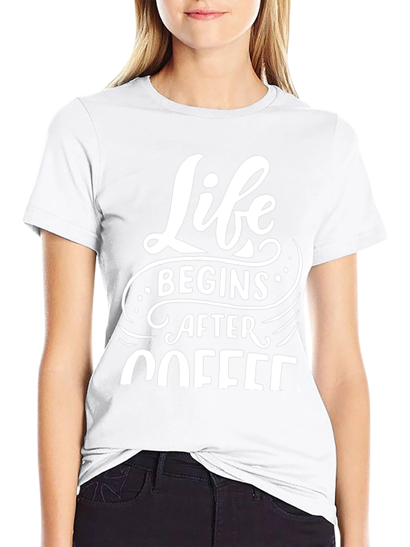 Life Begins After Coffee Black Tee