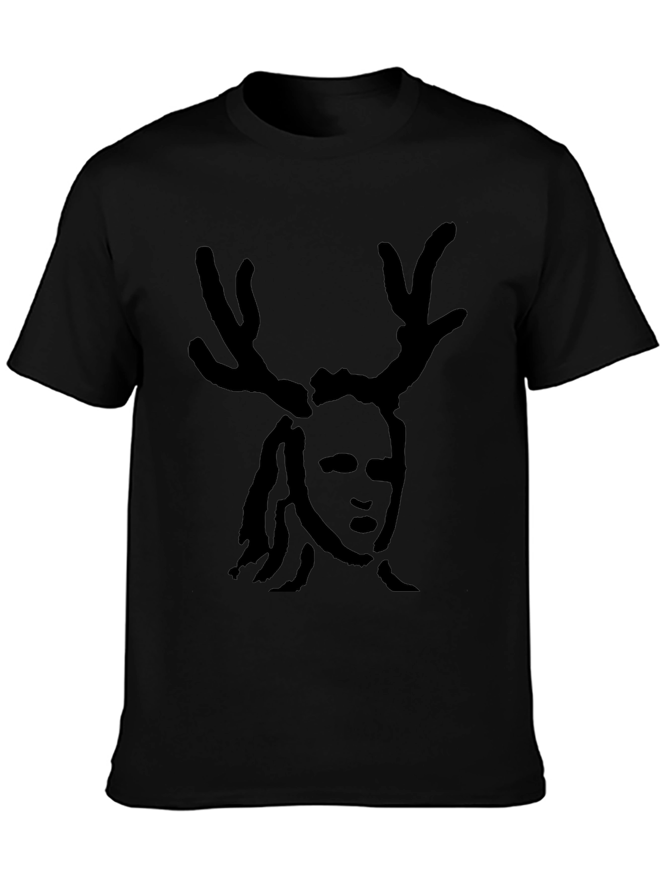 Antlered Figure Black T-Shirt
