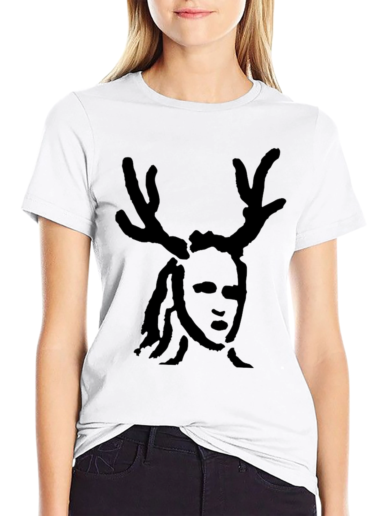 Antlered Figure Black T-Shirt