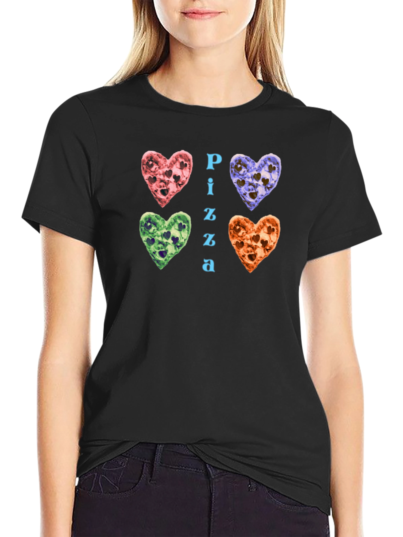 Pizza Heart Graphic T-Shirt