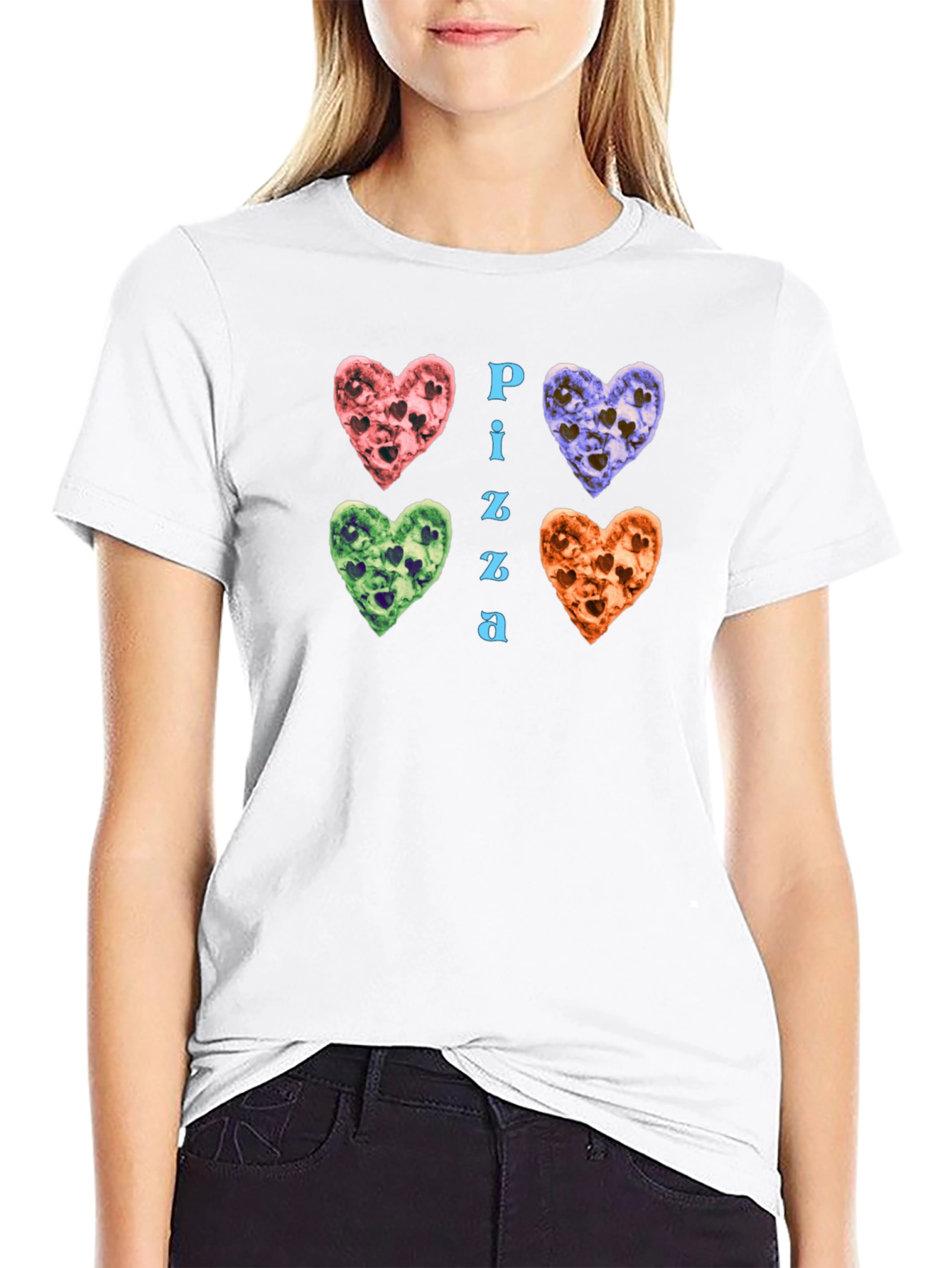 Pizza Heart Graphic T-Shirt