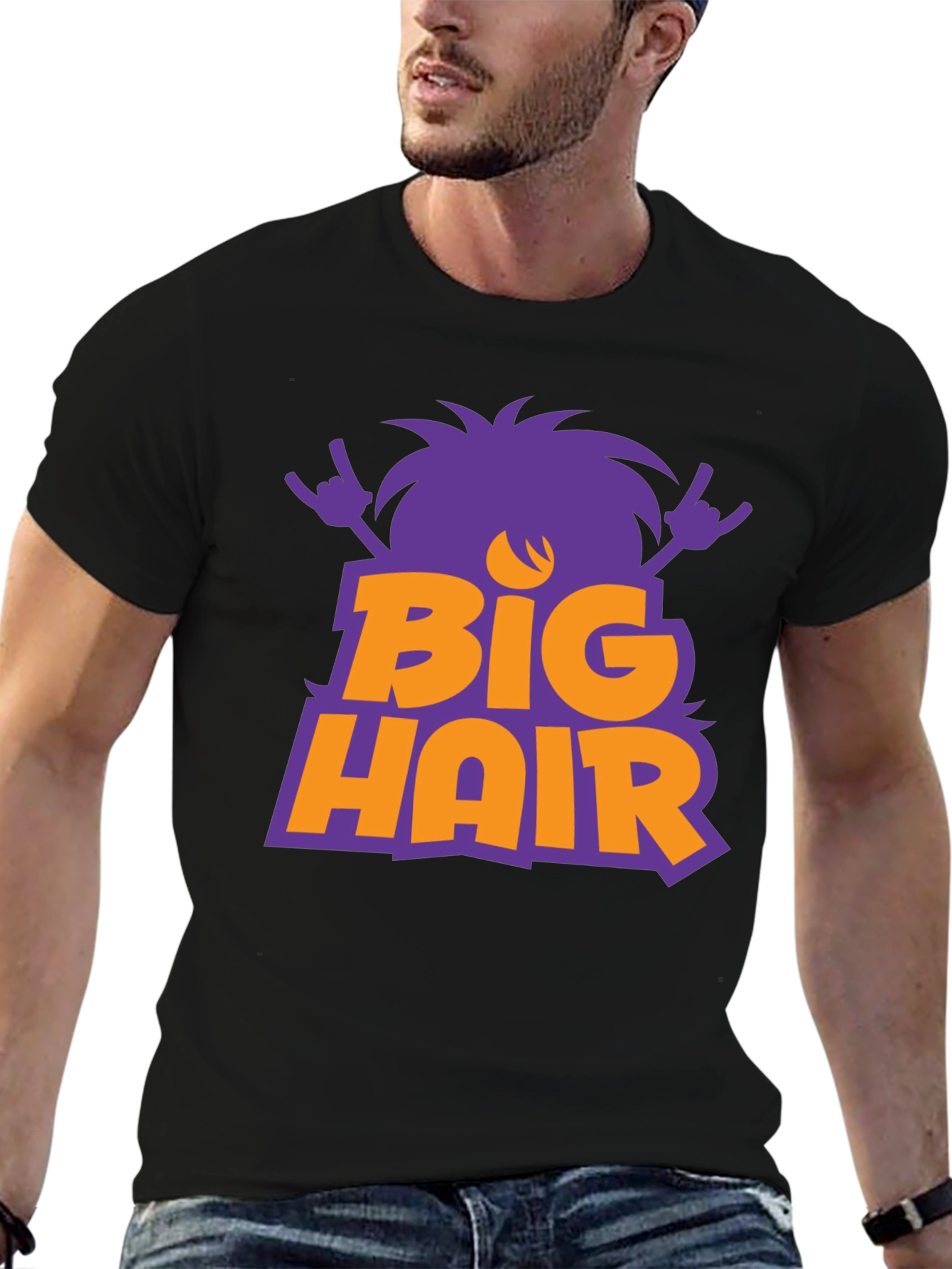 Big Hair Black Graphic Tee