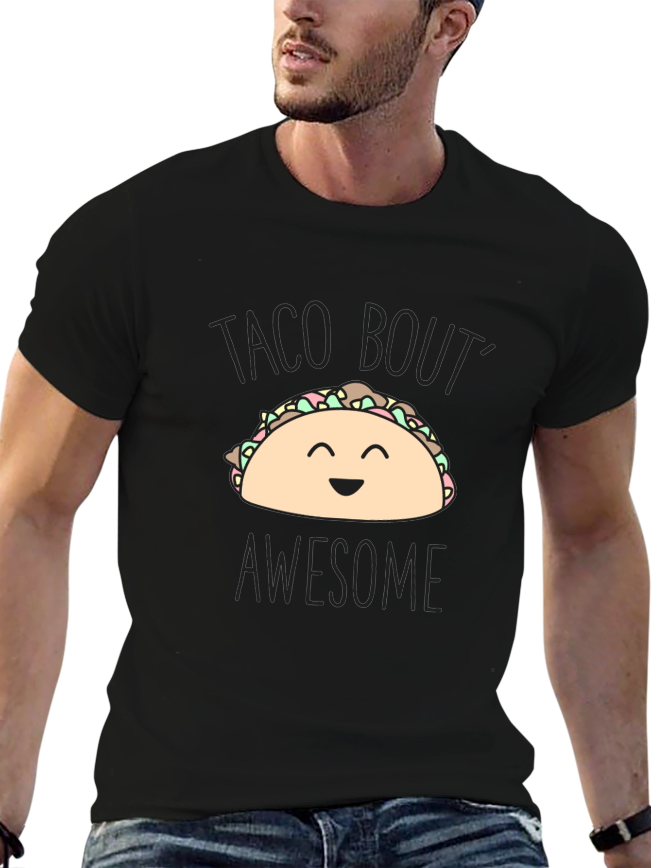 Taco Bout Awesome Black Graphic Tee